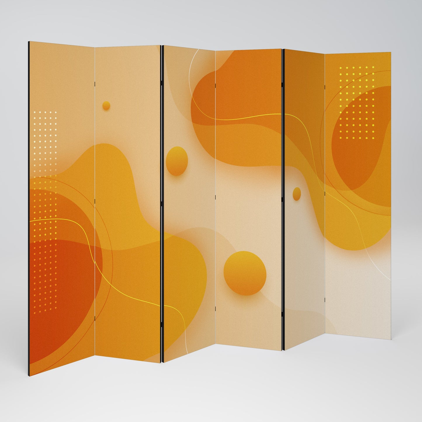 ORANGE ARRANGEMENT Decorative 6-Panel Room Divider