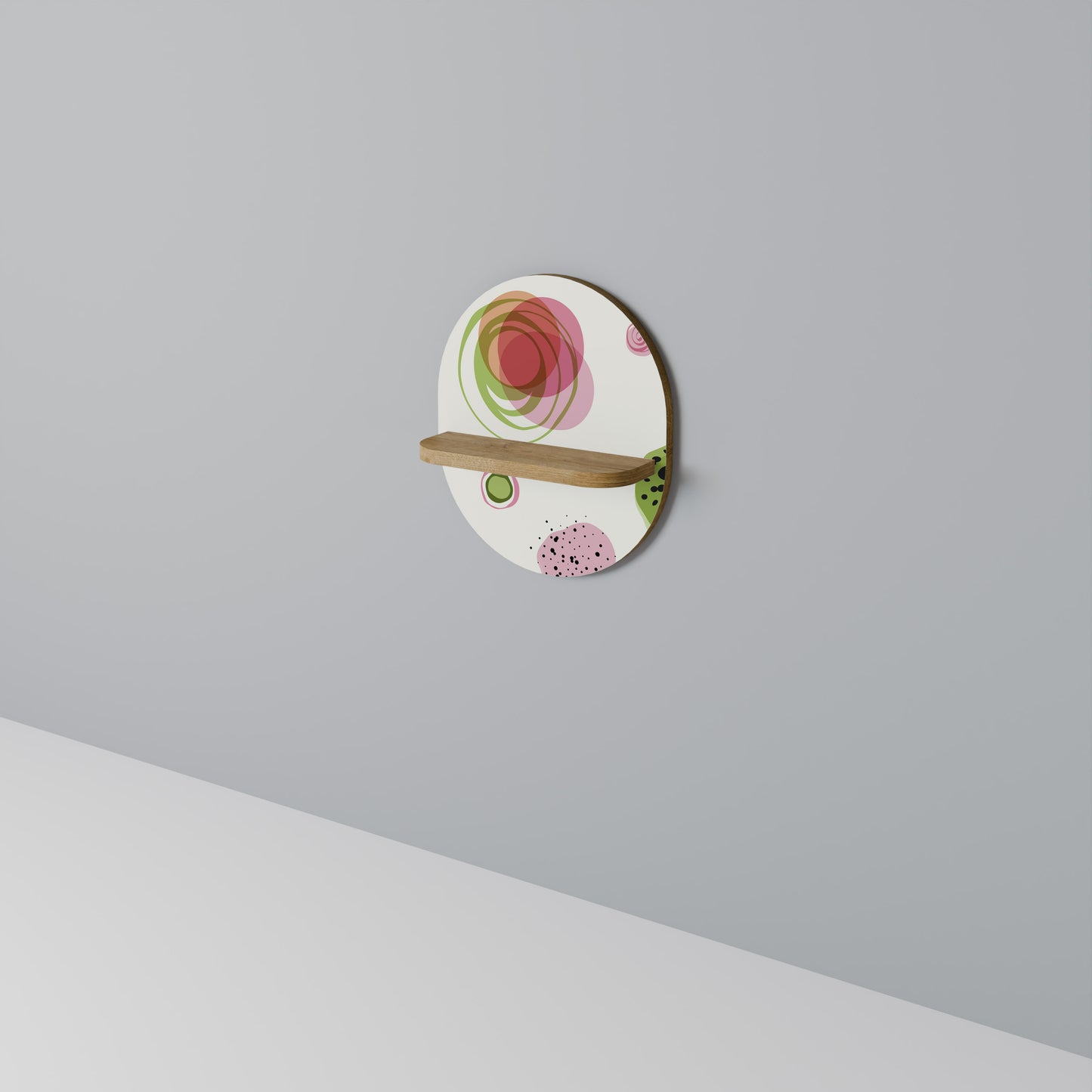 FÄRGRIK COSMOS Oval konsthylla i ekeffekt