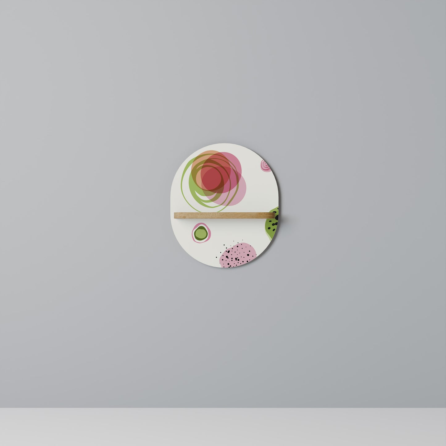 FÄRGRIK COSMOS Oval konsthylla i ekeffekt