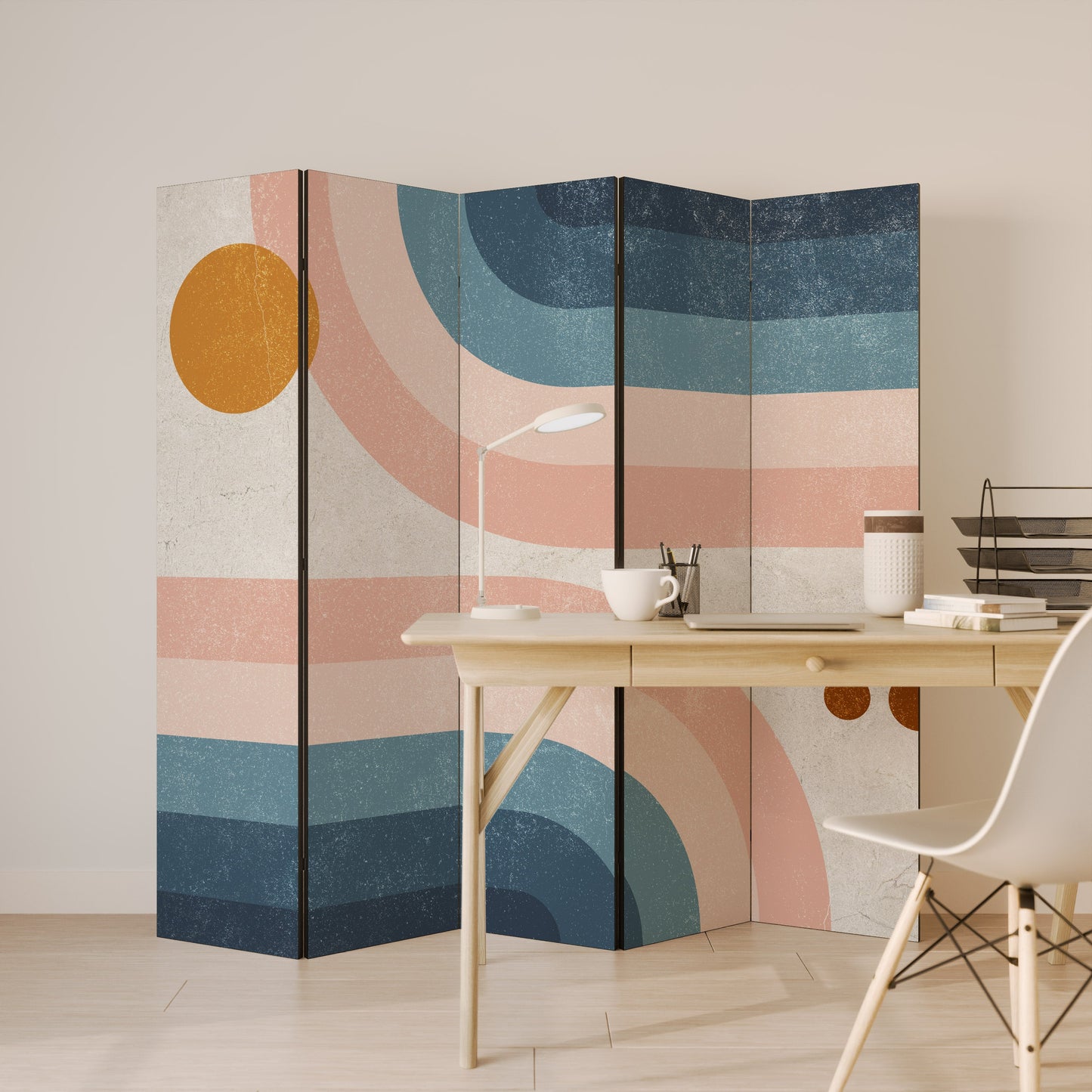 TWO HALVES Decorative 5-Panel Room Divider