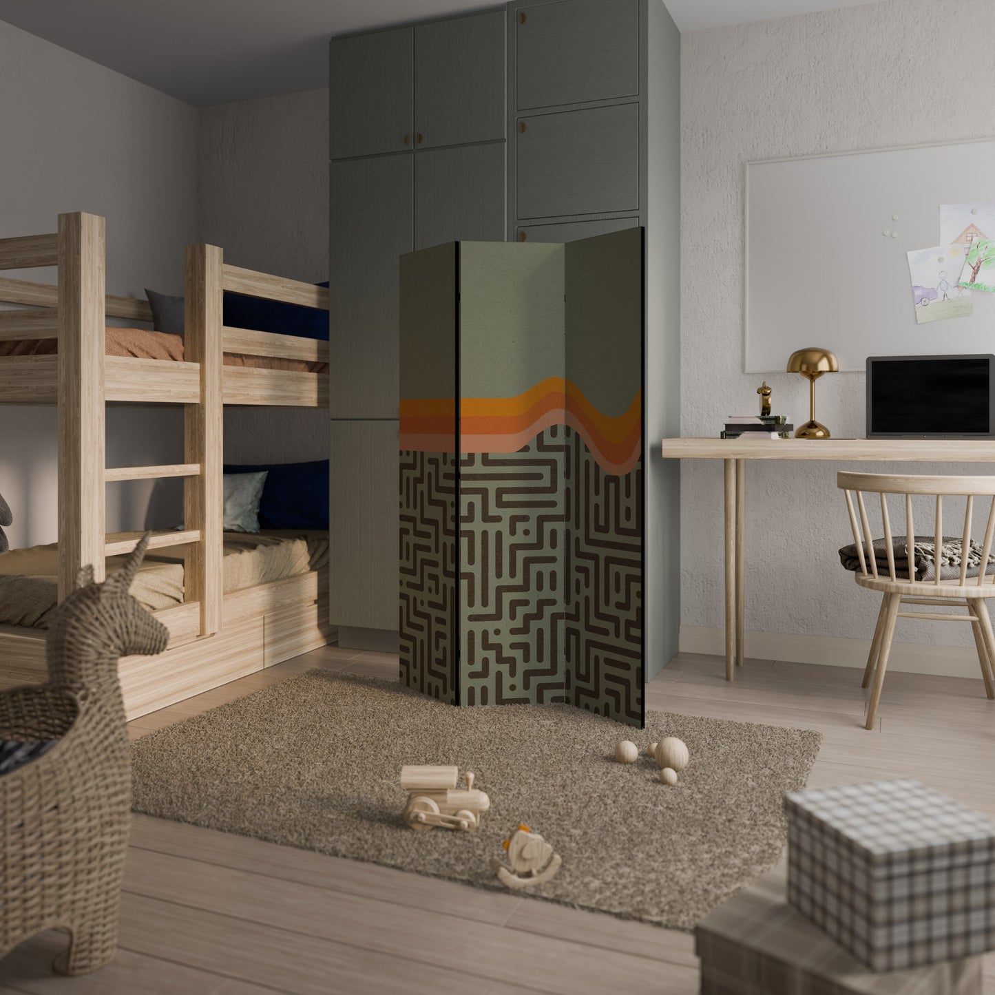 SIMPLE SOLUTIONS Decorative 3-Panel Room Divider