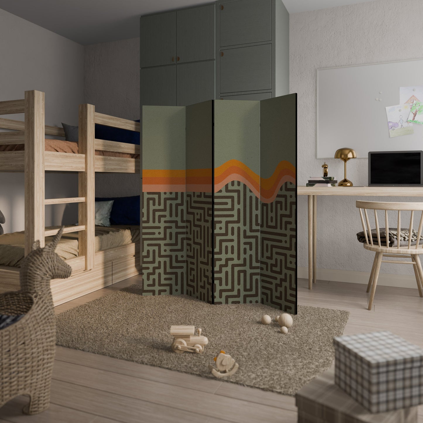 SIMPLE SOLUTIONS Decorative 4-Panel Room Divider