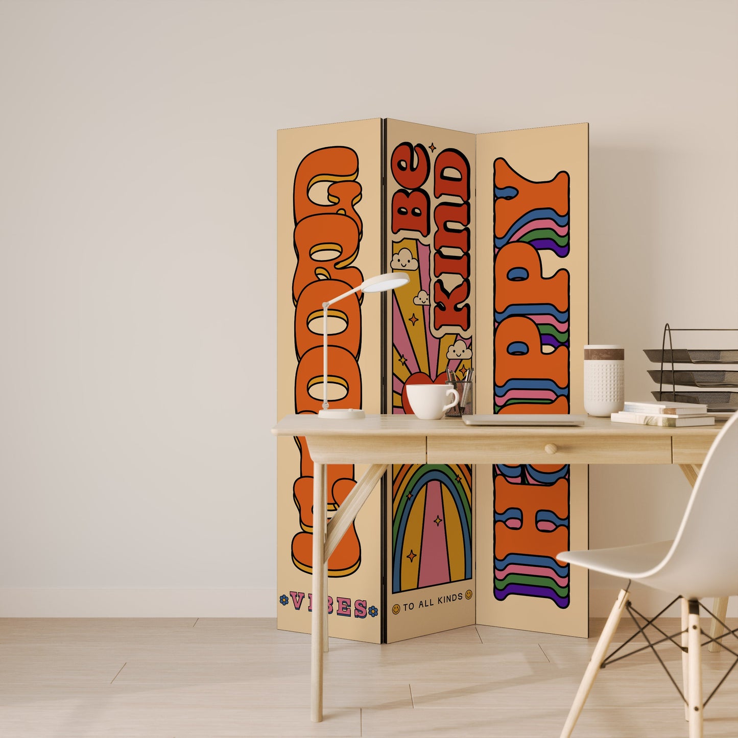 GROOVY POSTERS Dekorativ rumsavdelare med 3 paneler