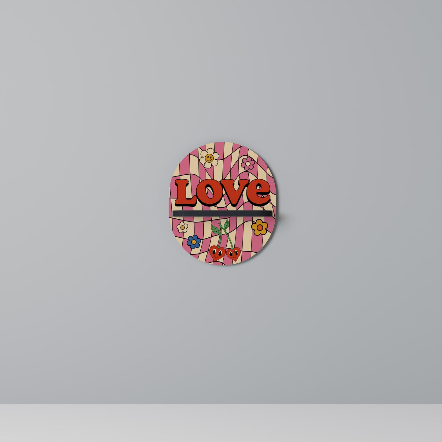 ROCKING LOVE Oval konsthylla i svart finish