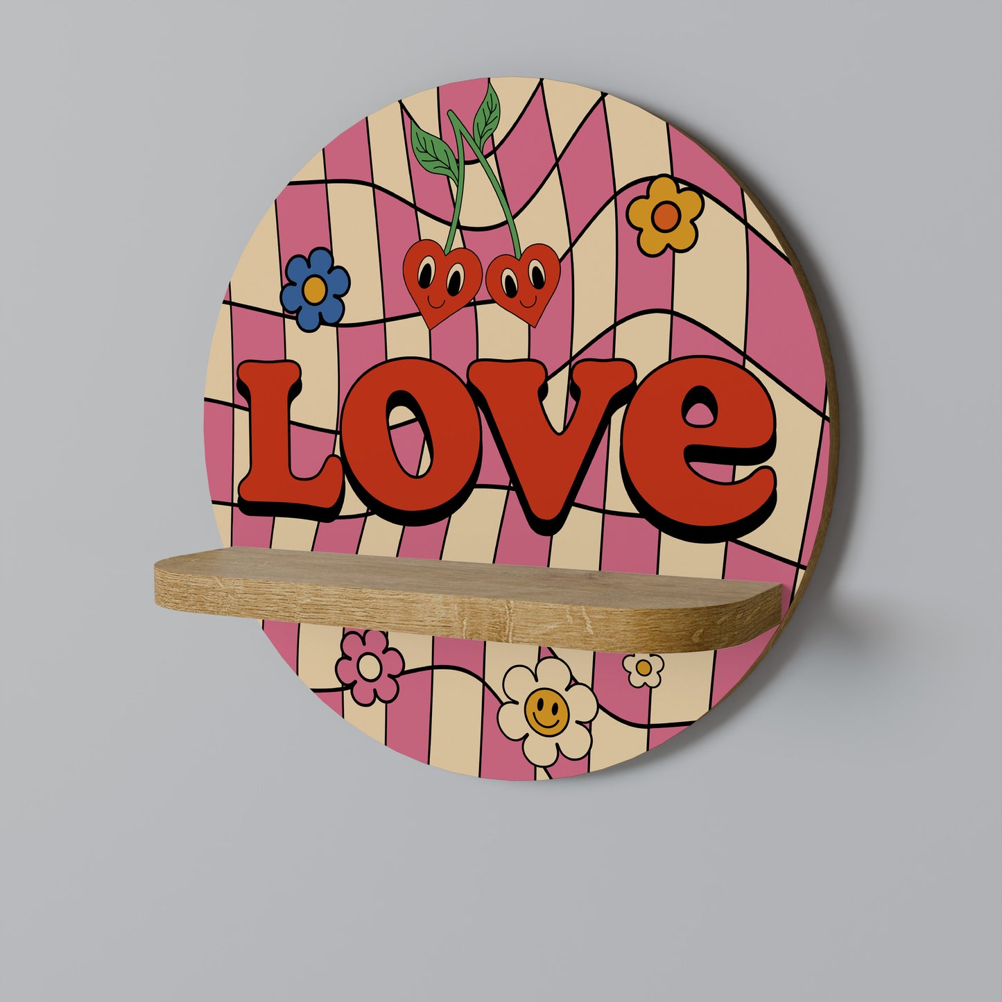 ROCKING LOVE Rund Konsthylla I Ekeffekt