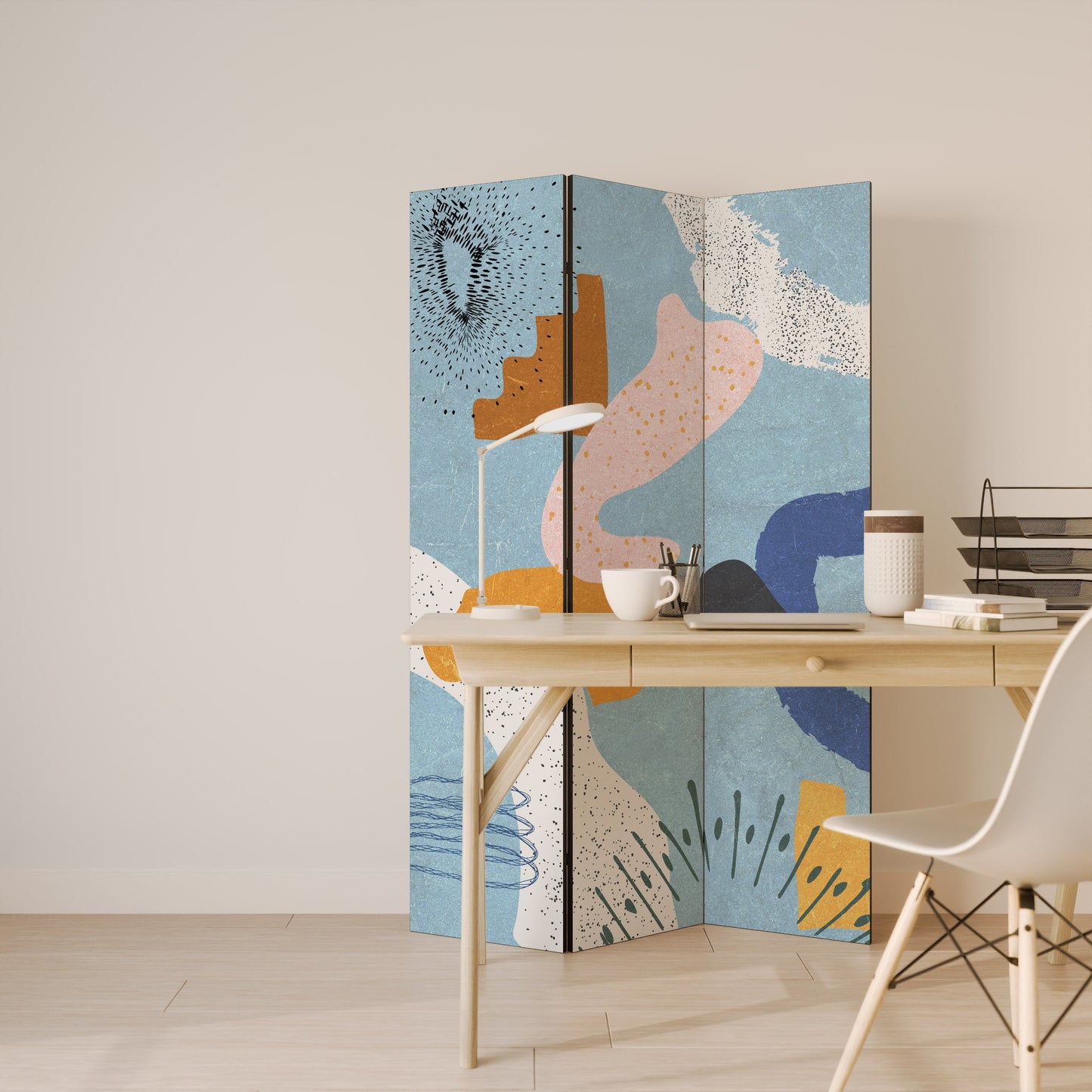 DREAMY SWIRLS Dekorativ rumsavdelare med 3 paneler
