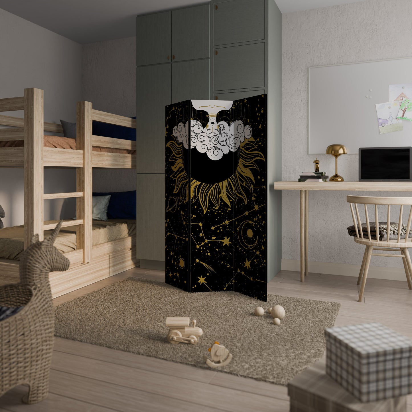 STELLAR CONSTELLATIONS Dekorativ rumsavdelare med 3 paneler