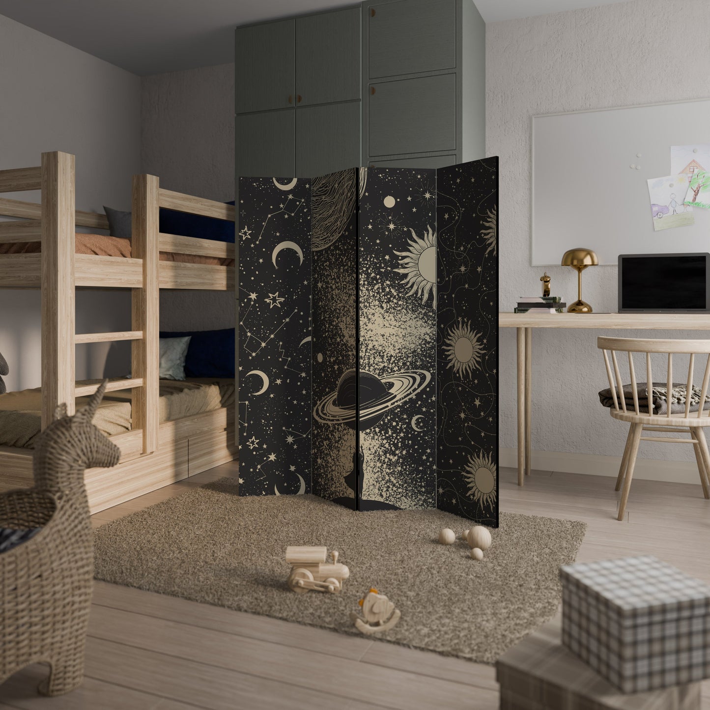 BRILLIANT UNIVERSE Decorative 4-Panel Room Divider