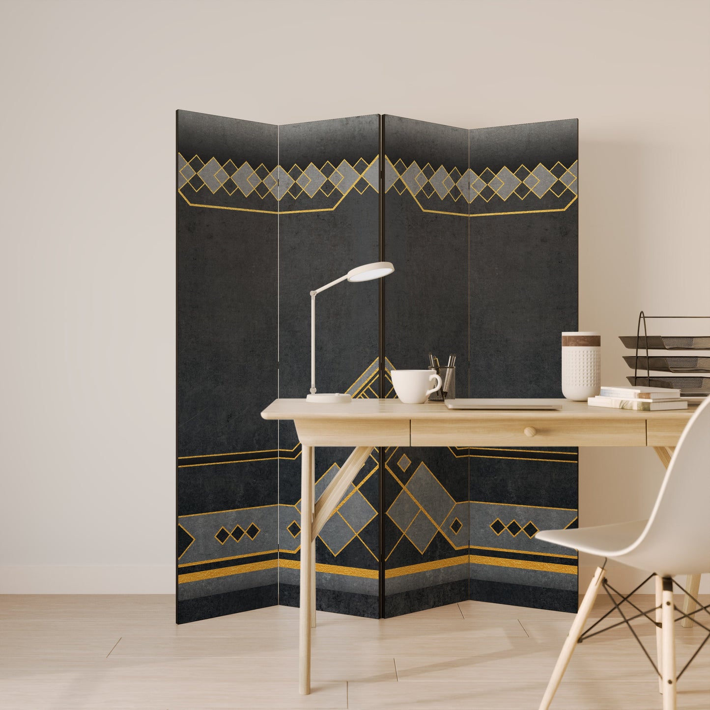 ROYAL ORDINARINESS Decorative 4-Panel Room Divider
