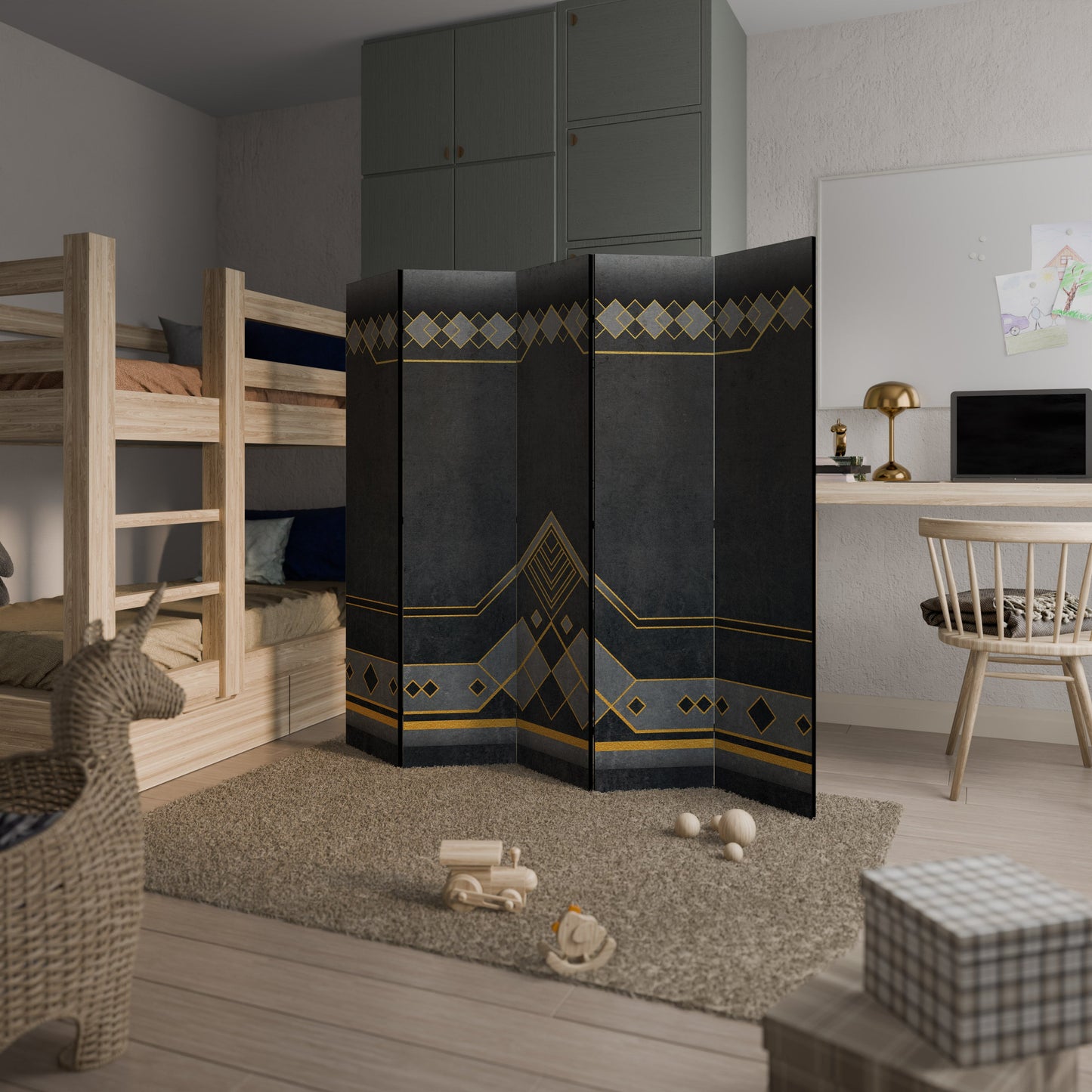 ROYAL ORDINARINESS Decorative 5-Panel Room Divider