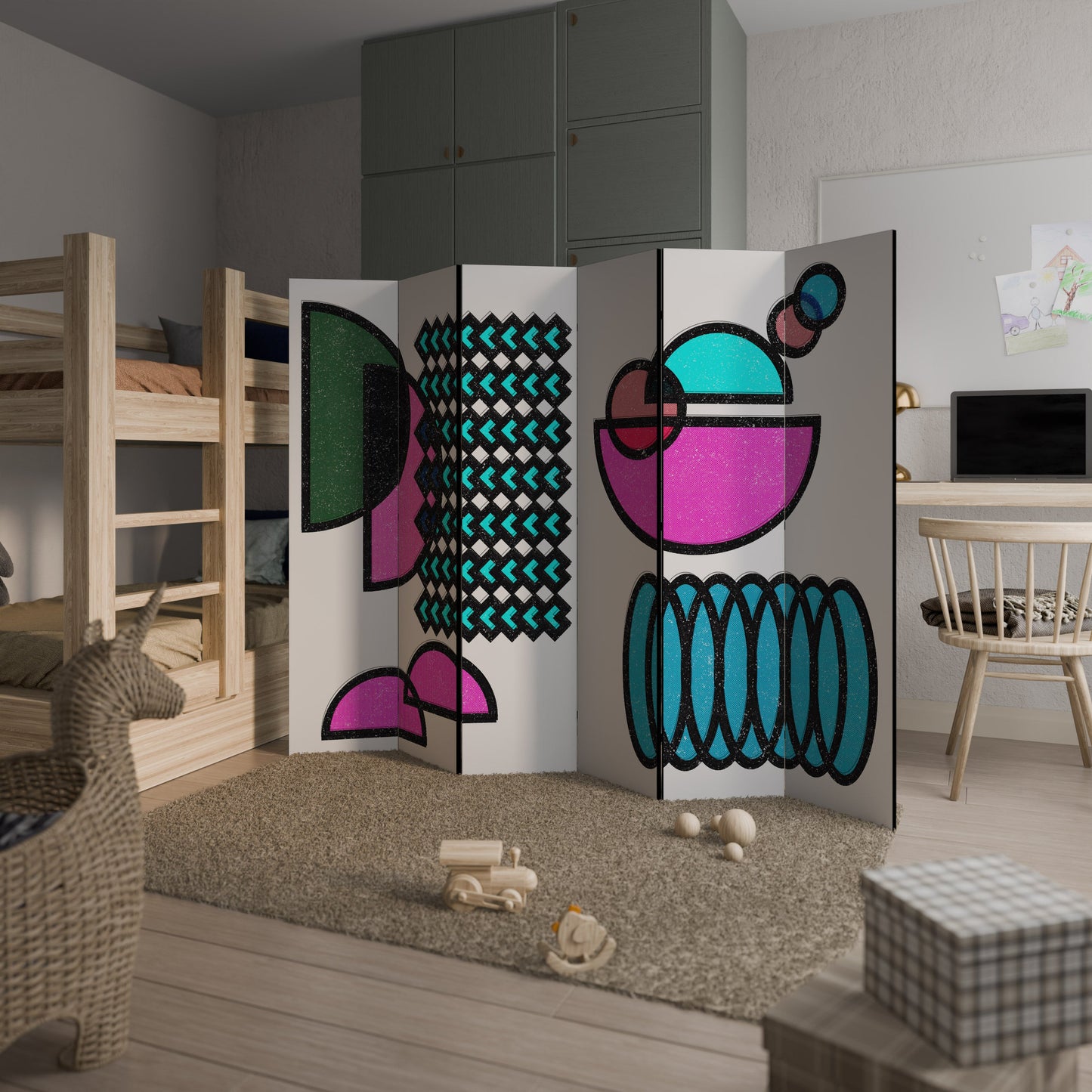 GEOMETRIC RHAPSODY Decorative 6-Panel Room Divider