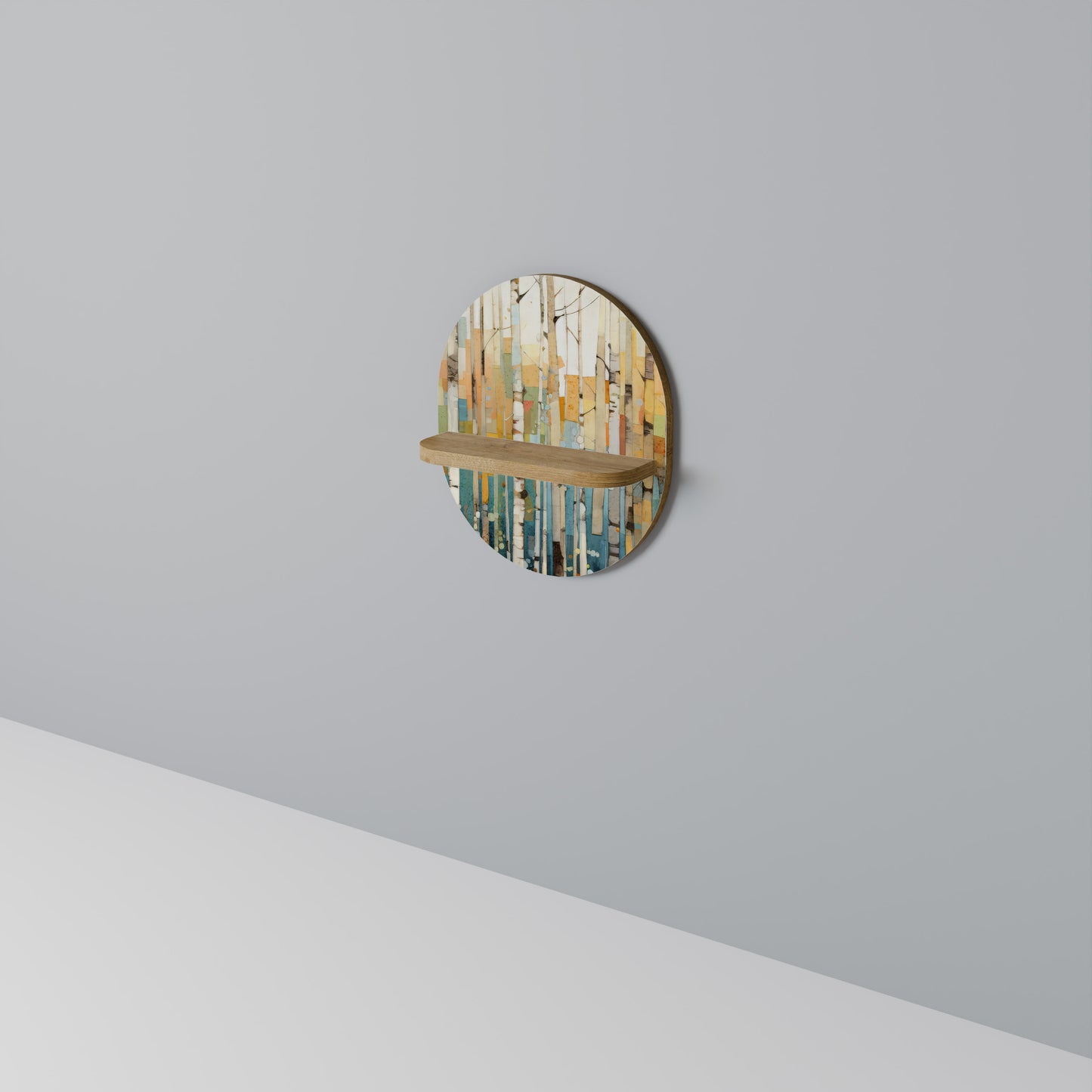 BJÖRKKALEIDOSKOP Oval Konsthylla I Ekeffekt