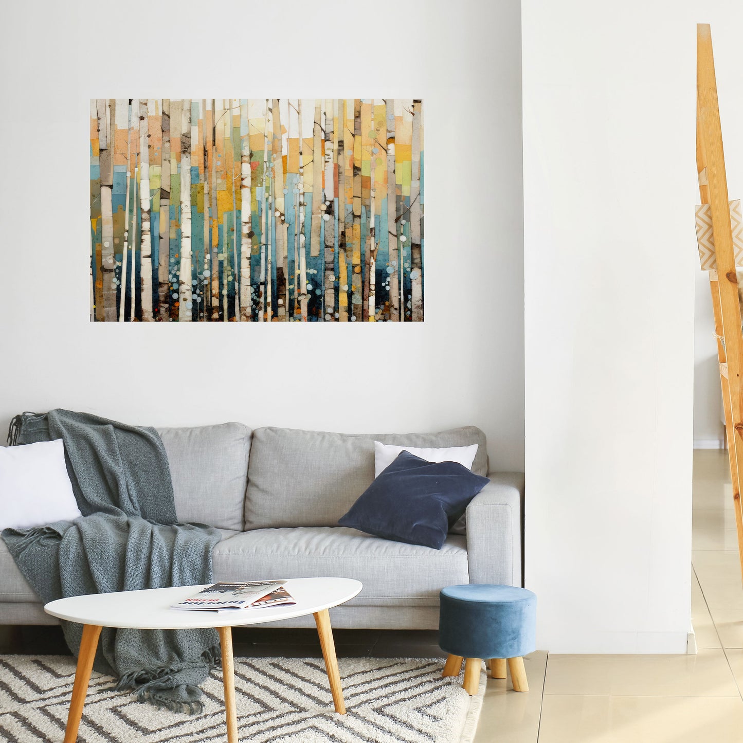 BJÖRKKALEIDOSKOP Horisontell poster med självhäftande tapet