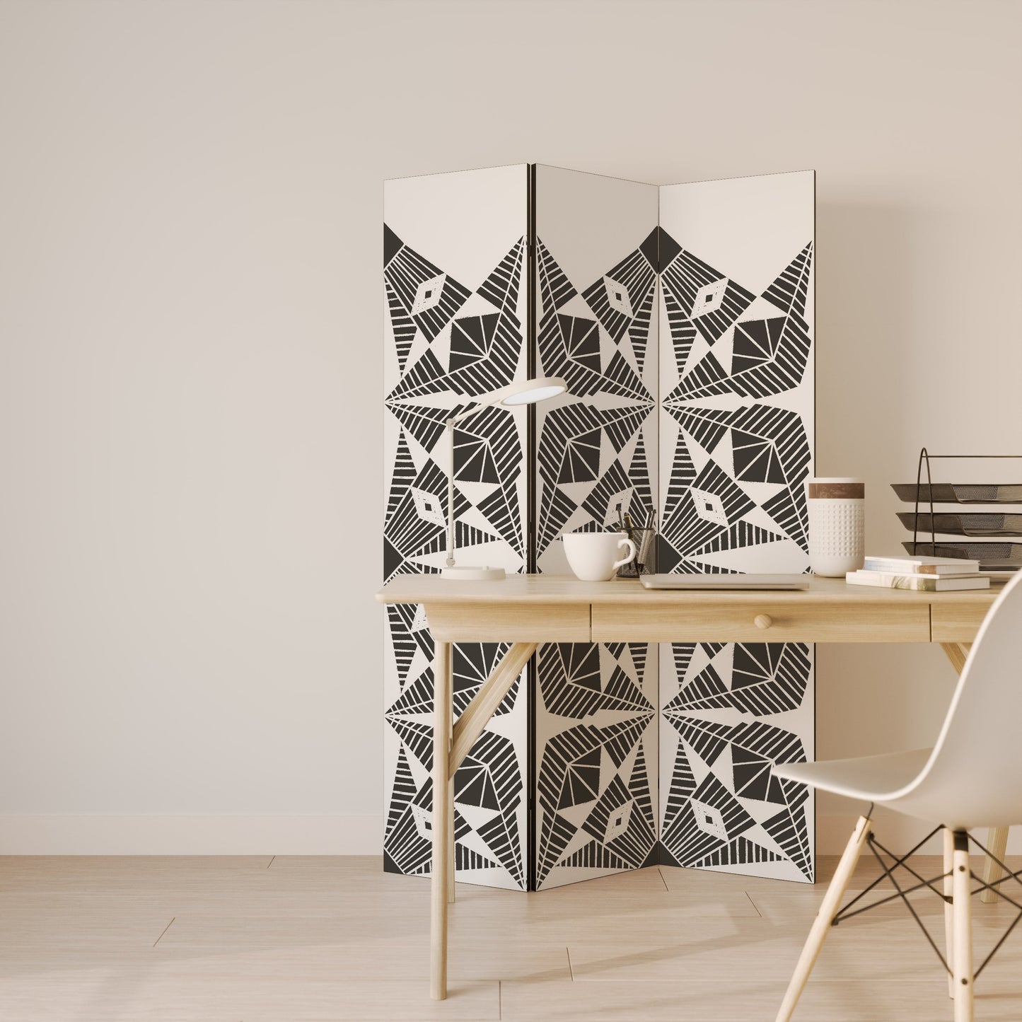 MONOCHROME NEXUS Dekorativ rumsavdelare med 3 paneler
