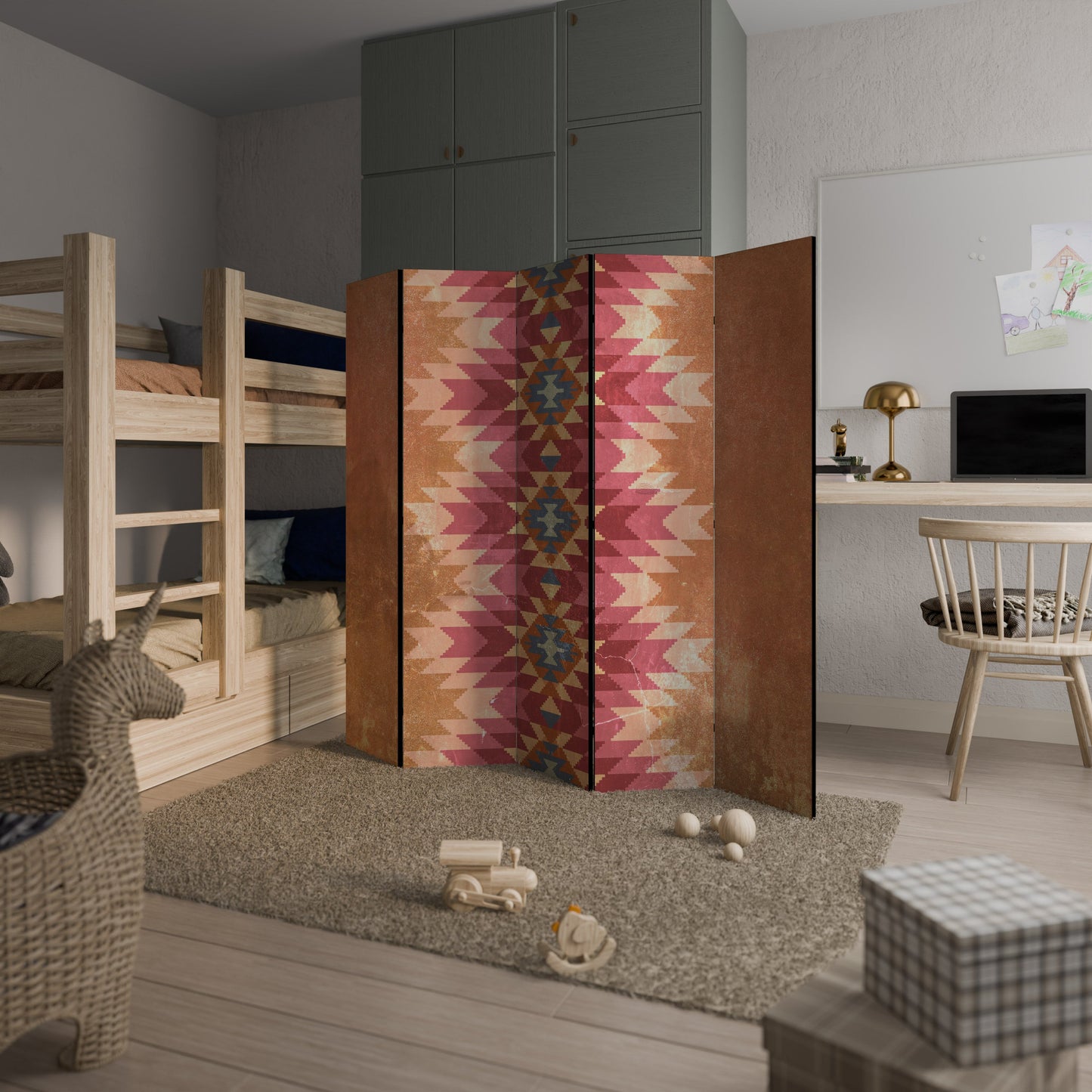 INDIAN FOLK Decorative 5-Panel Room Divider