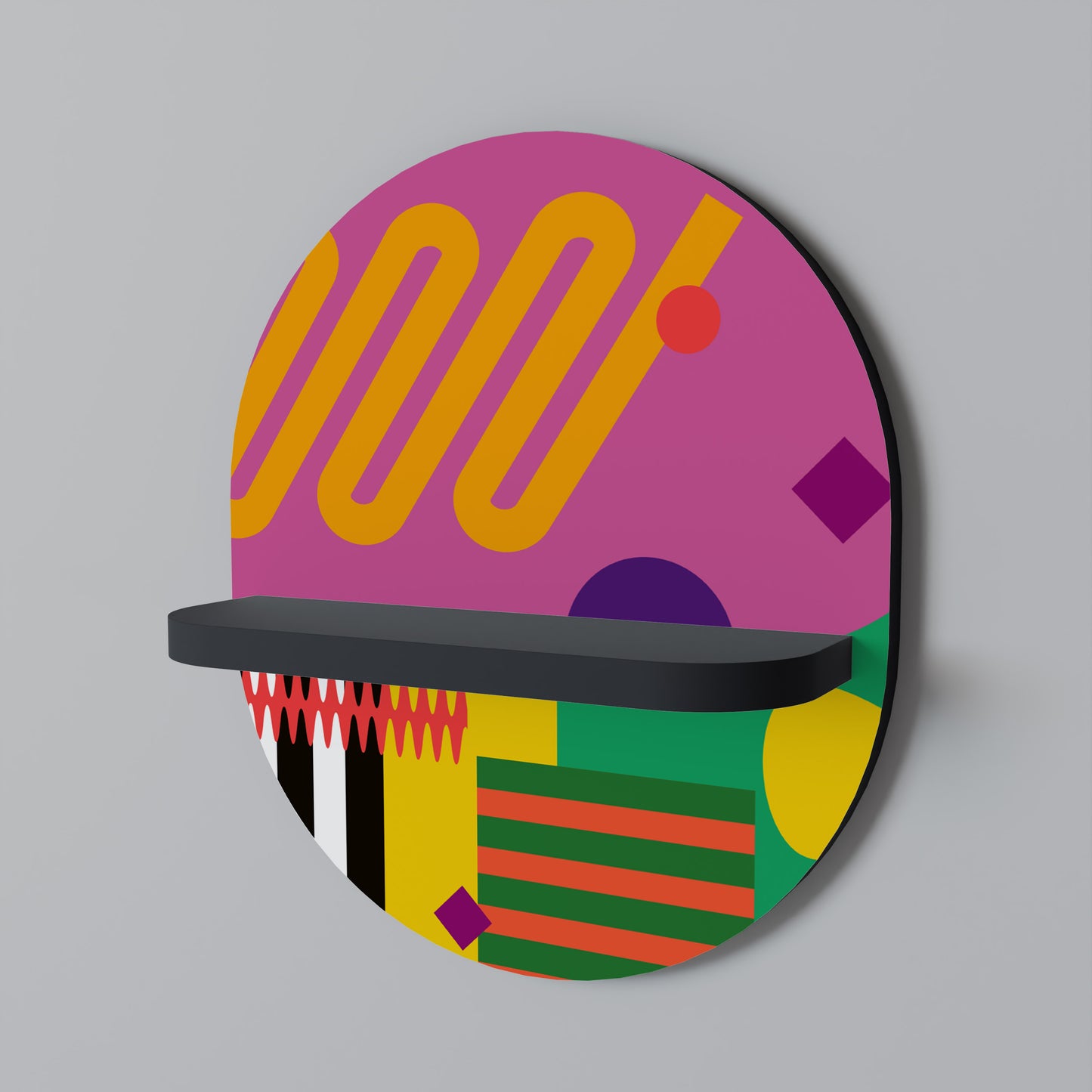 VIVID ART Oval konsthylla i svart finish