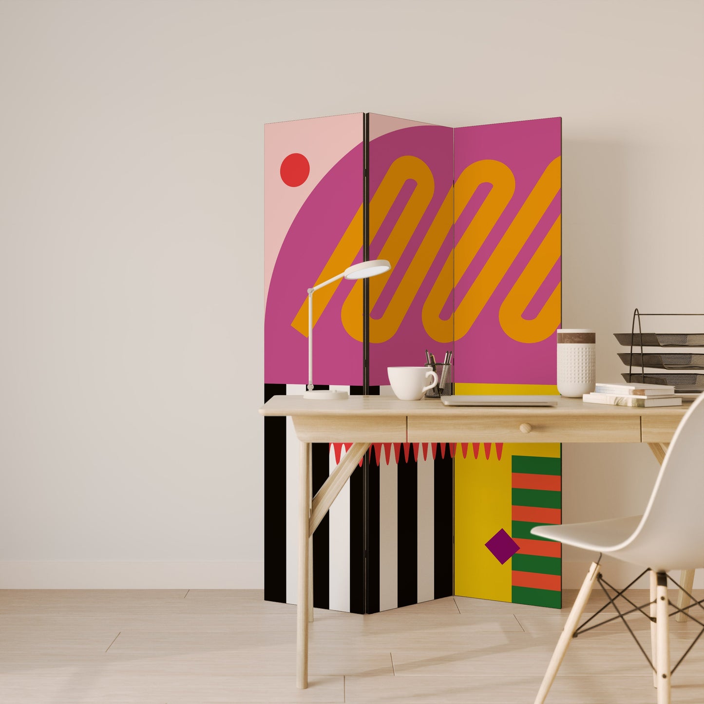 VIVID ART Dekorativ rumsavdelare med 3 paneler