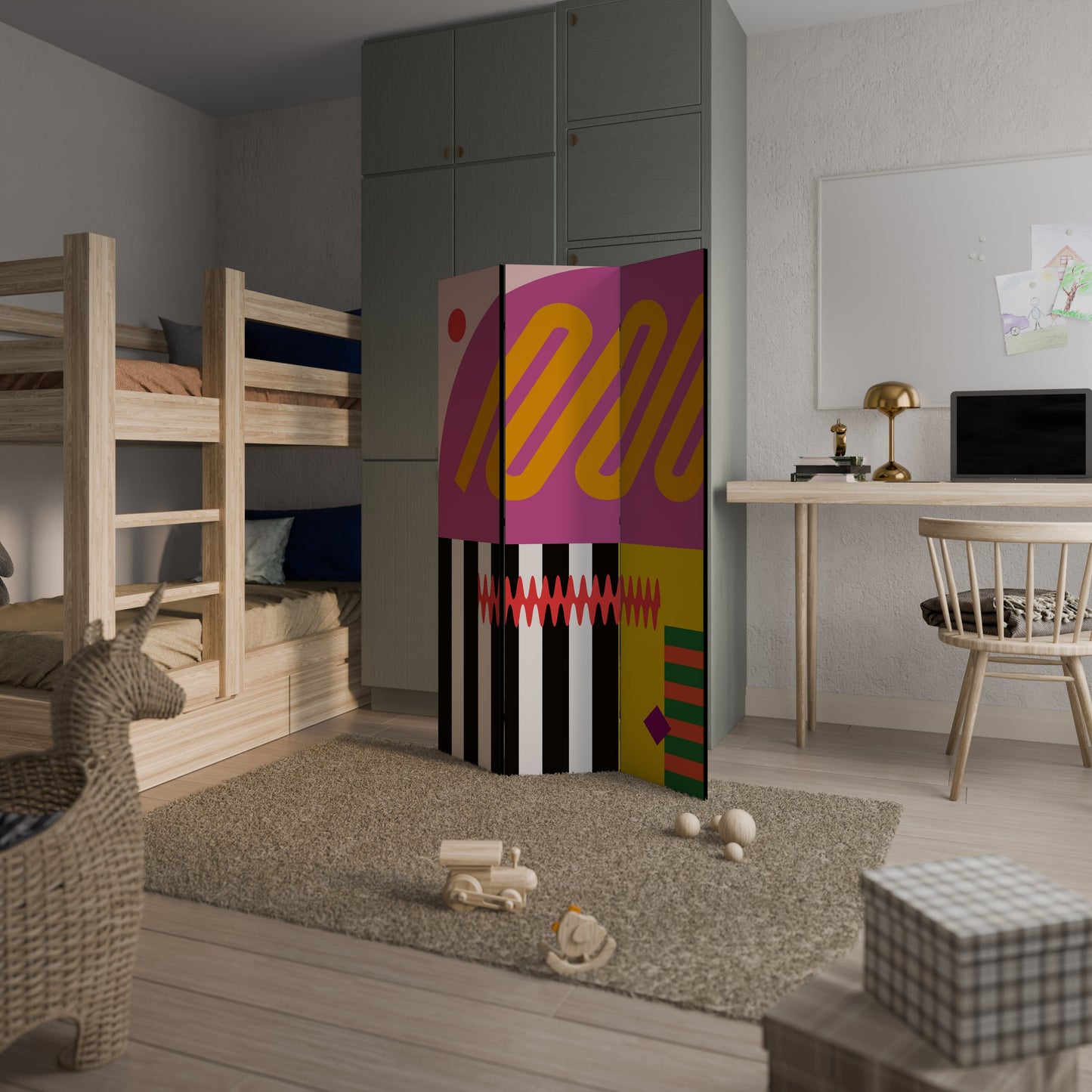 VIVID ART Dekorativ rumsavdelare med 3 paneler