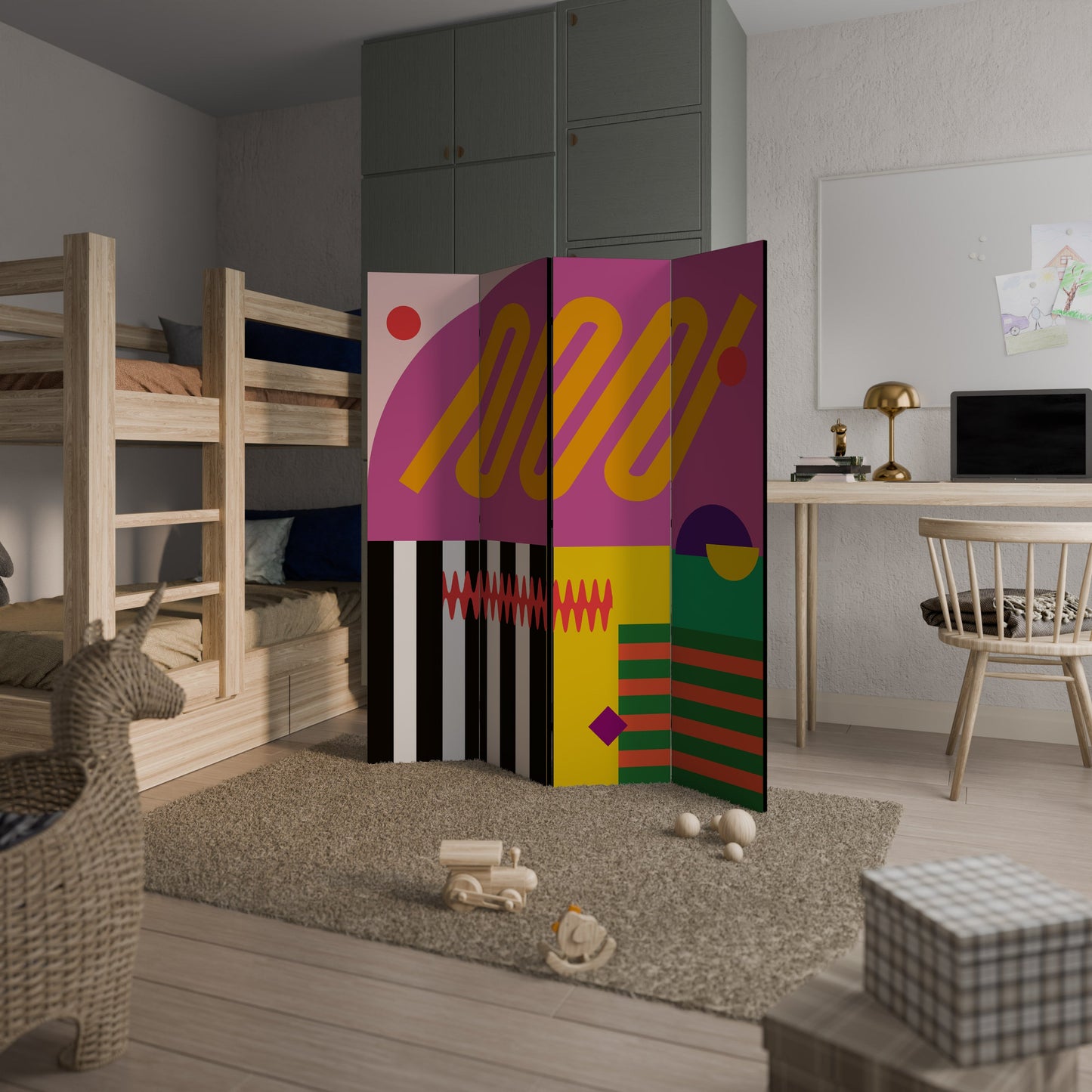 VIVID ART Decorative 4-Panel Room Divider