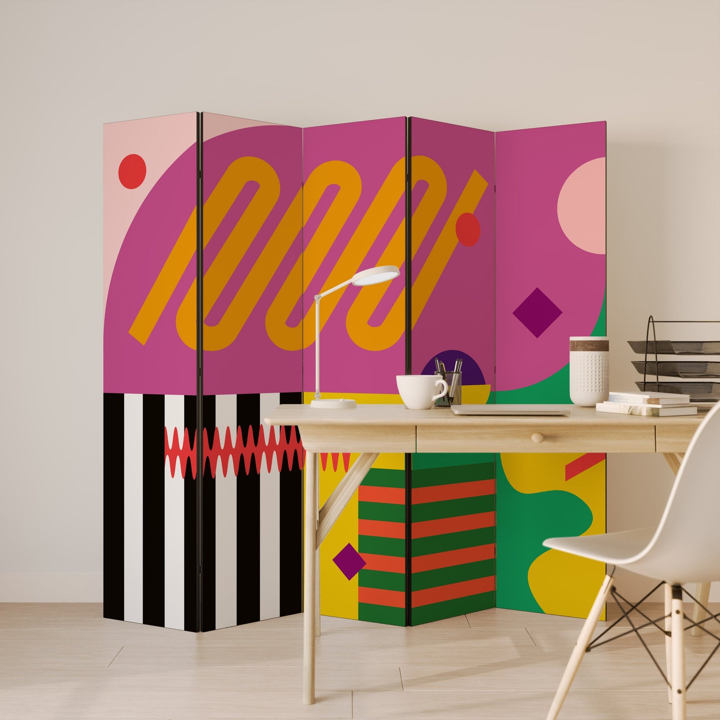 VIVID ART Decorative 5-Panel Room Divider