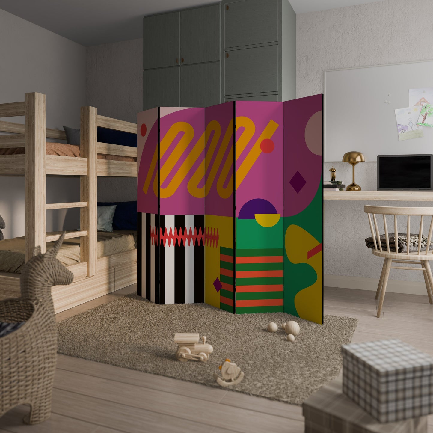 VIVID ART Decorative 5-Panel Room Divider