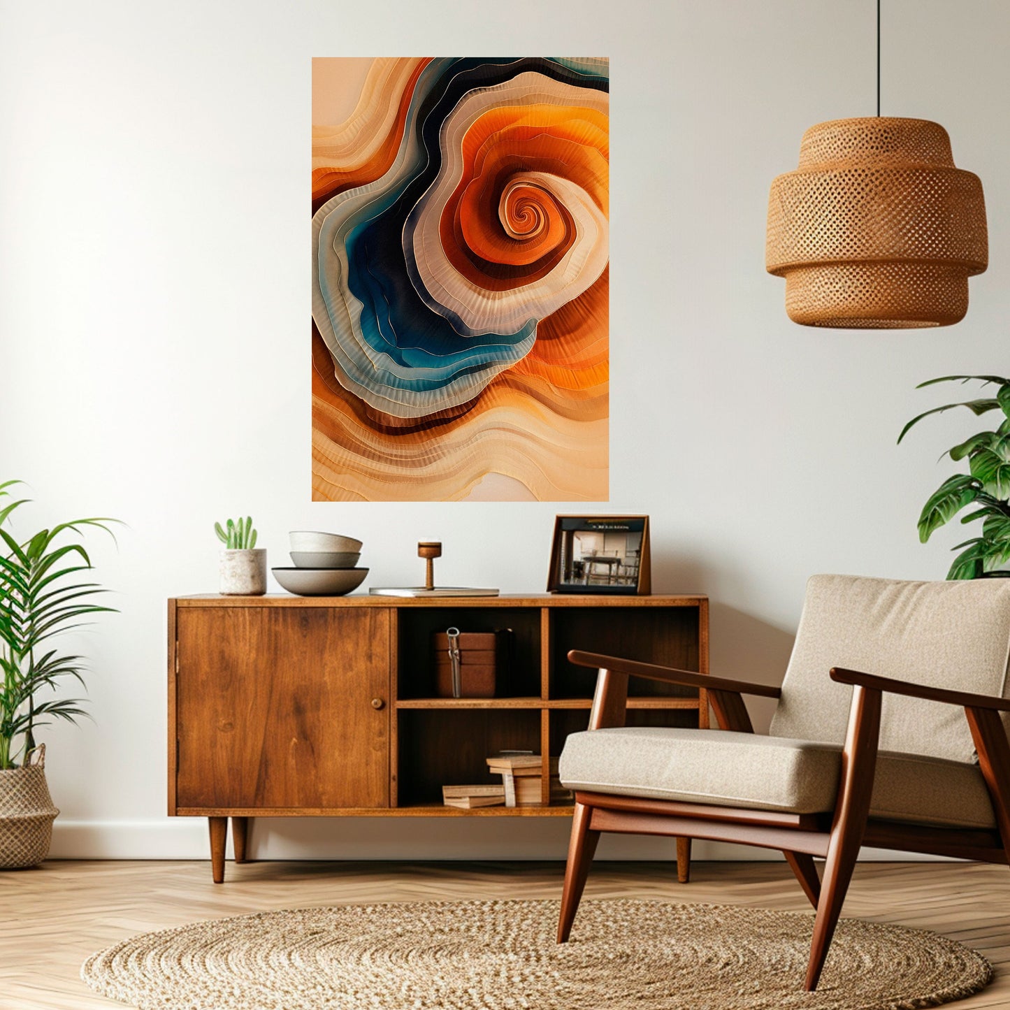 SPIRALING DREAMSCAPE vertikal poster med självhäftande text