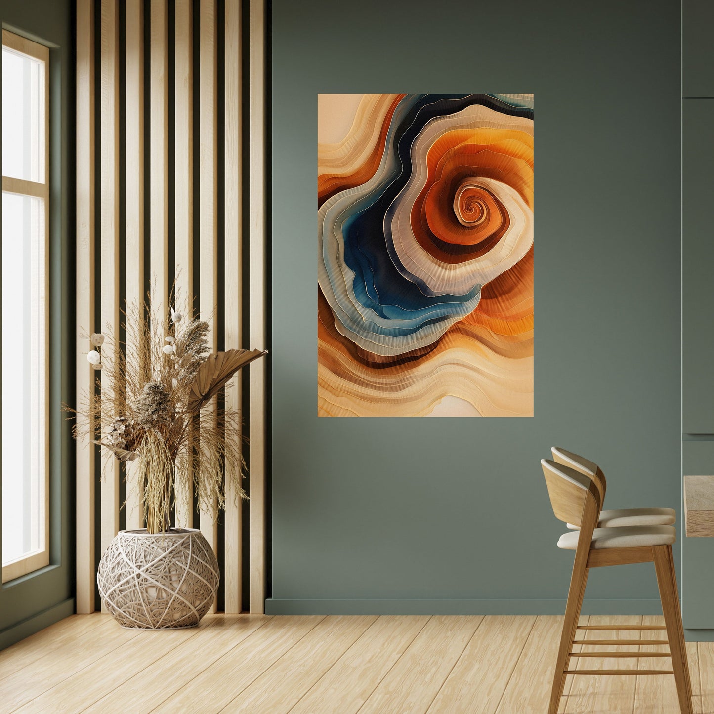 SPIRALING DREAMSCAPE vertikal poster med självhäftande text