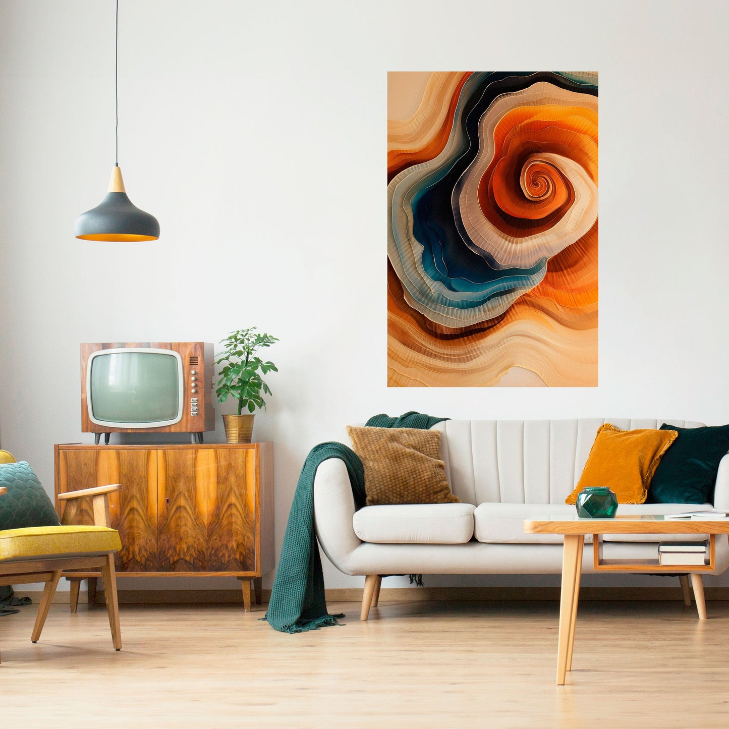 SPIRALING DREAMSCAPE vertikal poster med självhäftande text
