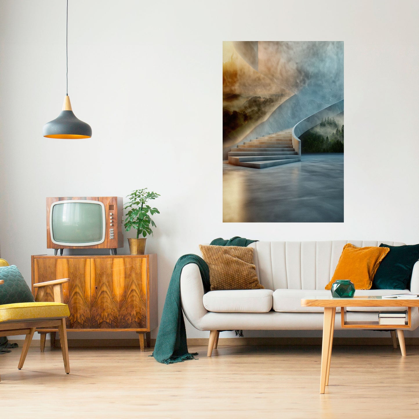STEPS TO SERENITY Peel and Stick Vertical Poster