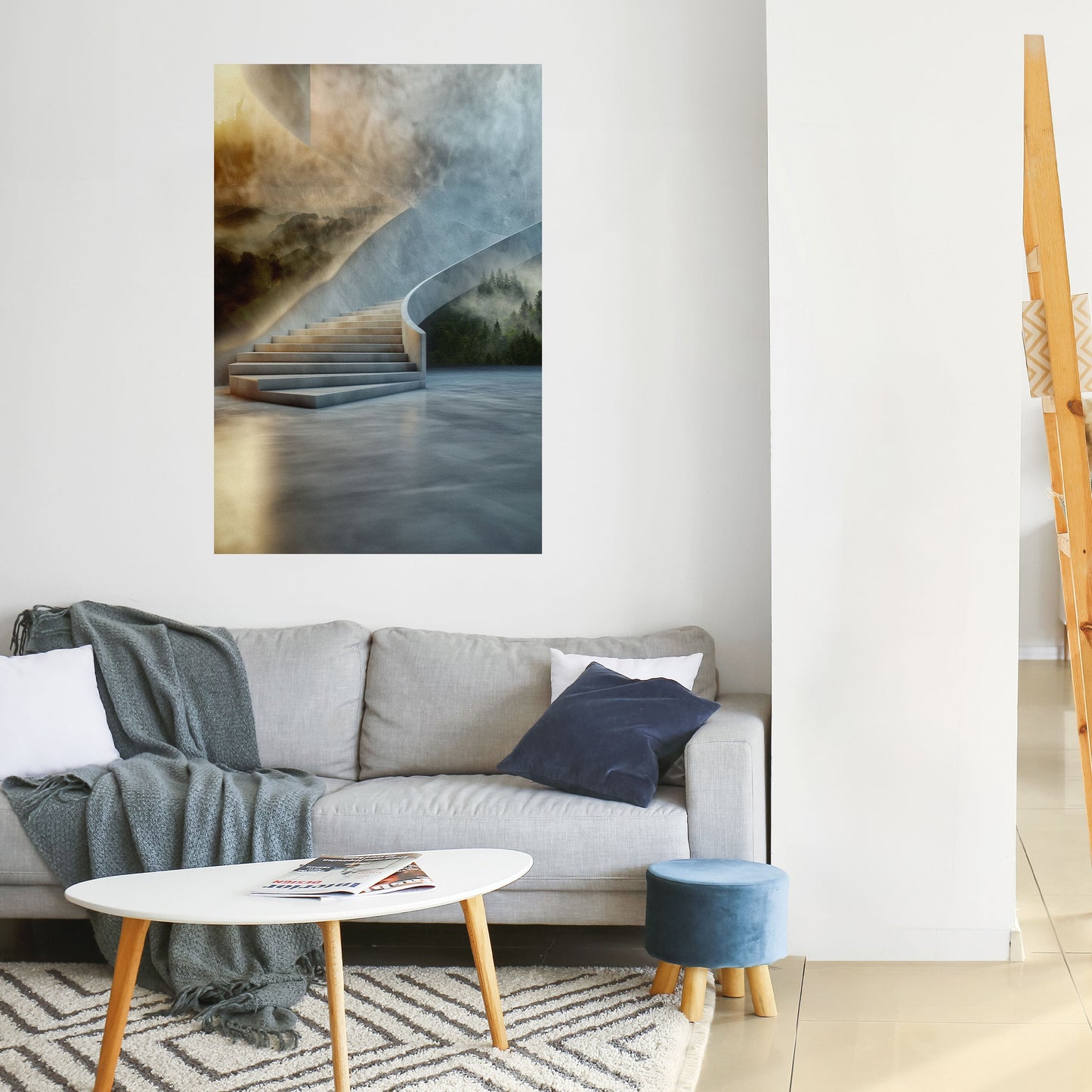 STEPS TO SERENITY Peel and Stick Vertical Poster