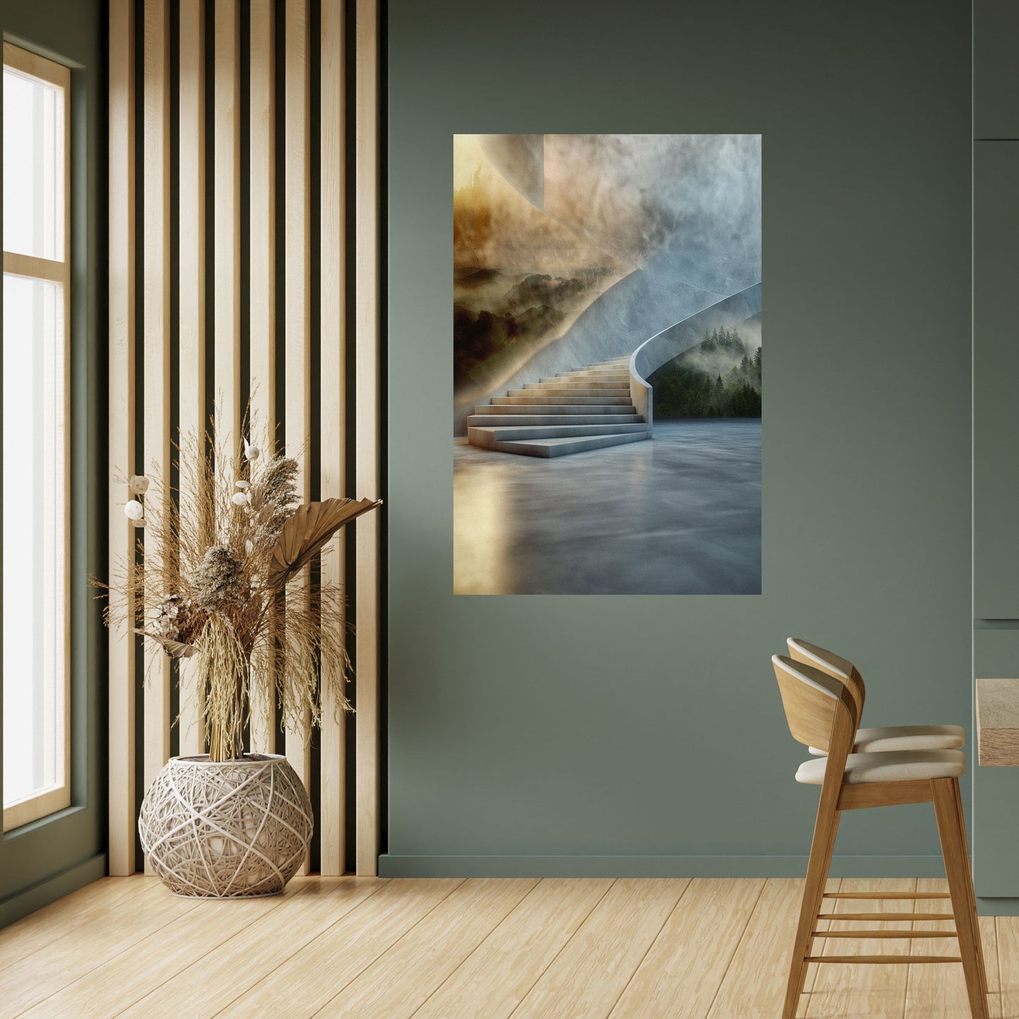 STEPS TO SERENITY Peel and Stick Vertical Poster