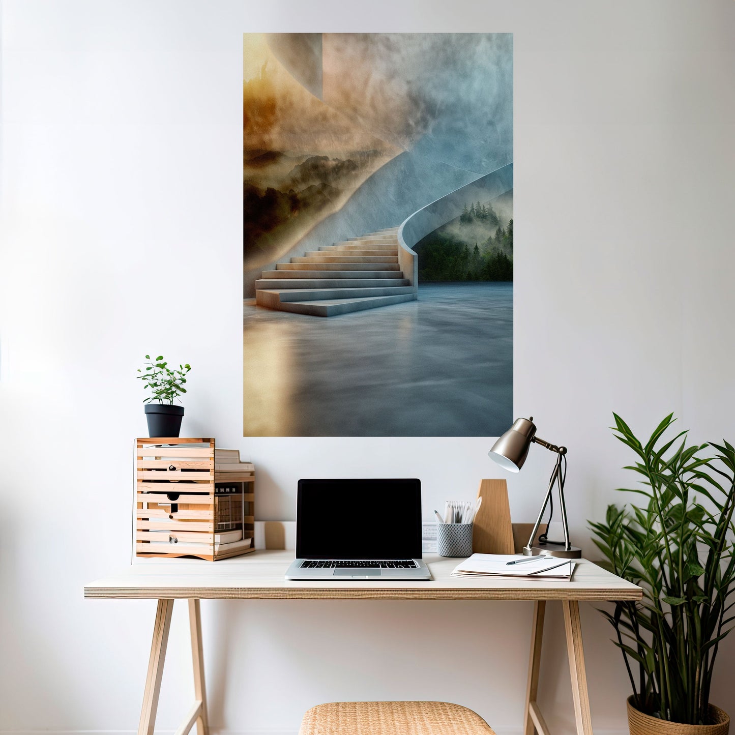 STEPS TO SERENITY Peel and Stick Vertical Poster