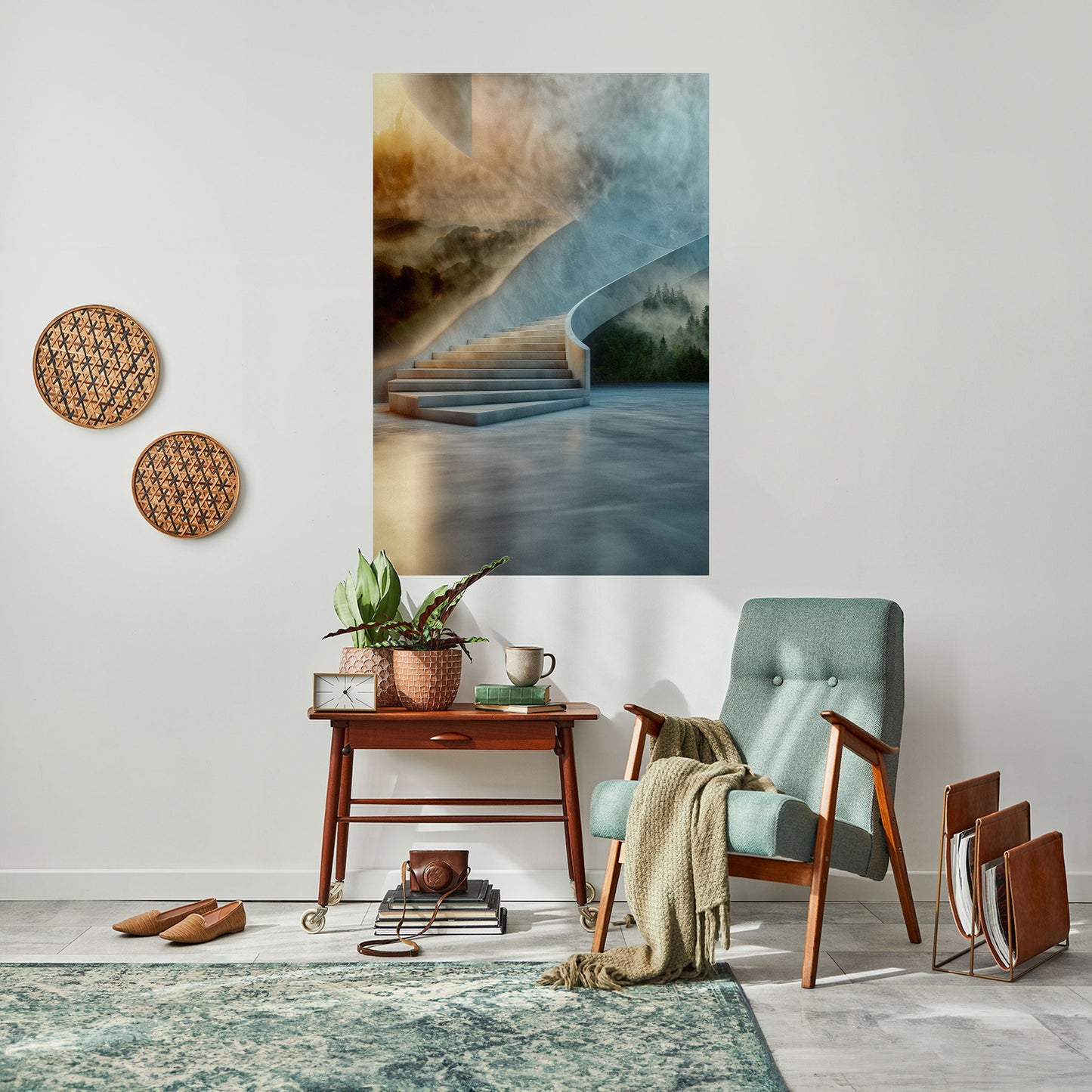 STEPS TO SERENITY Peel and Stick Vertical Poster