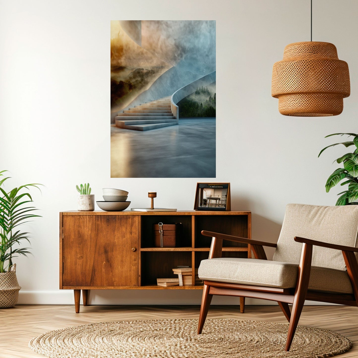 STEPS TO SERENITY Peel and Stick Vertical Poster