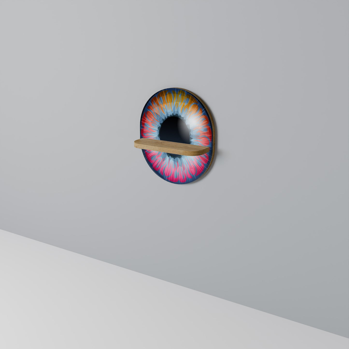 FANTASY EYE Oval Konsthylla I Ekeffekt