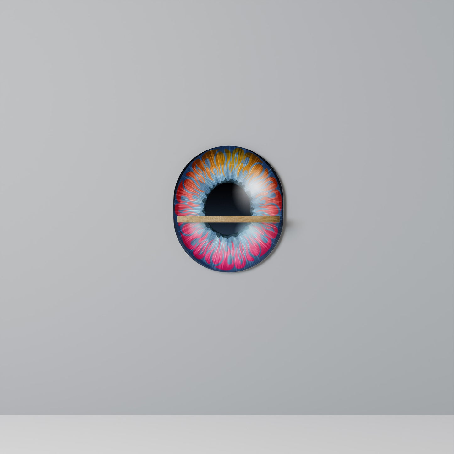 FANTASY EYE Oval Konsthylla I Ekeffekt