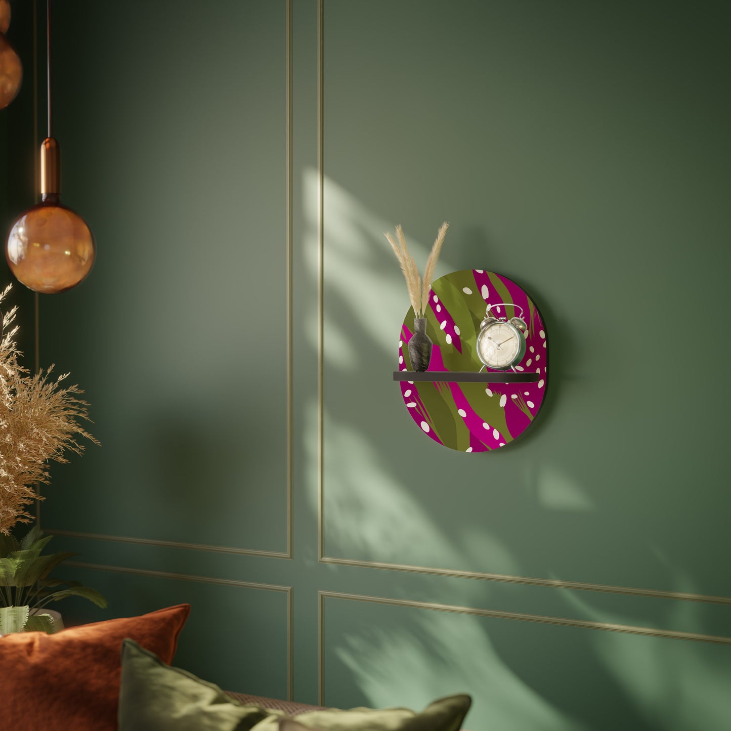 ENCHANTED TIGER Oval Art Hylla i svart finish