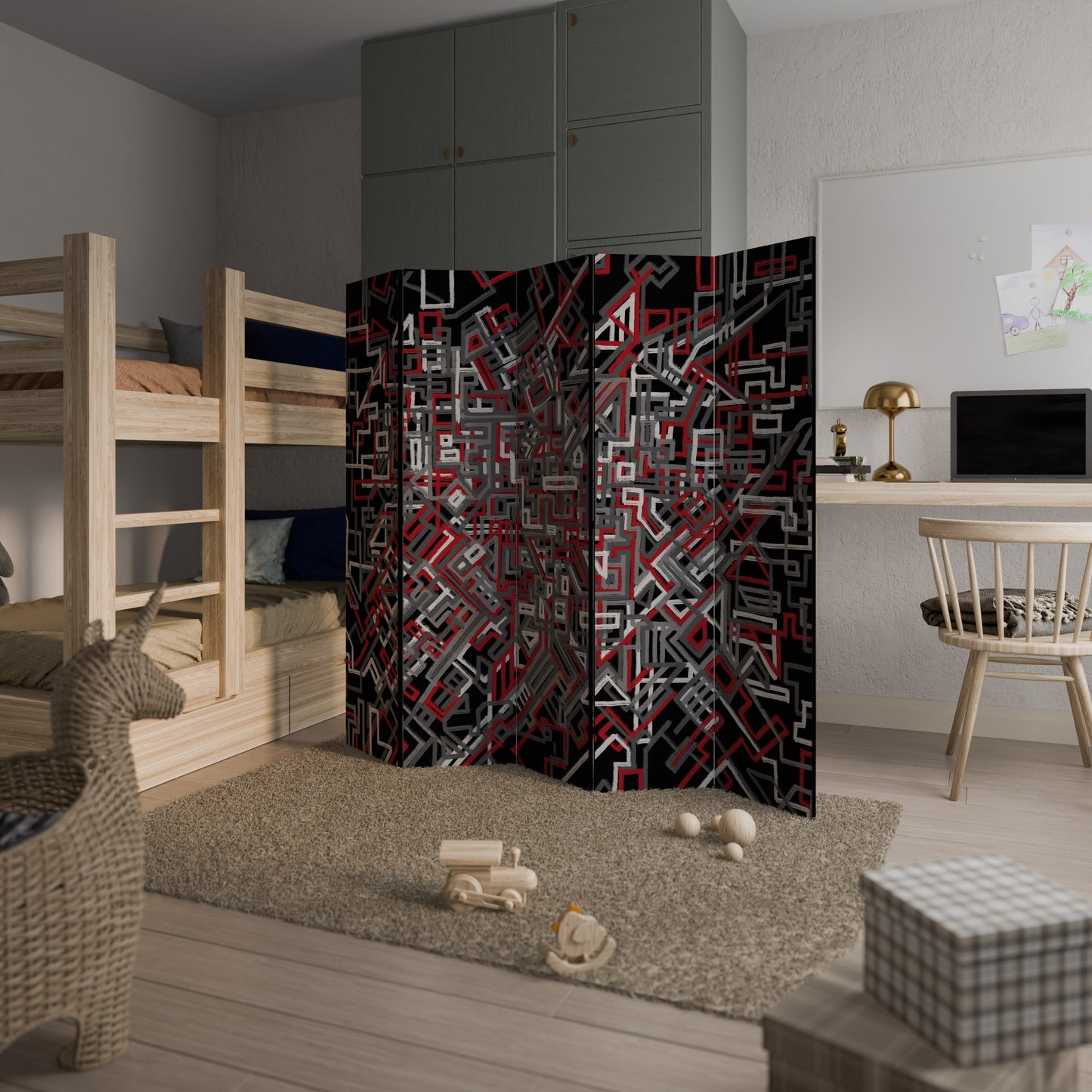 BROKEN LINES Decorative 5-Panel Room Divider