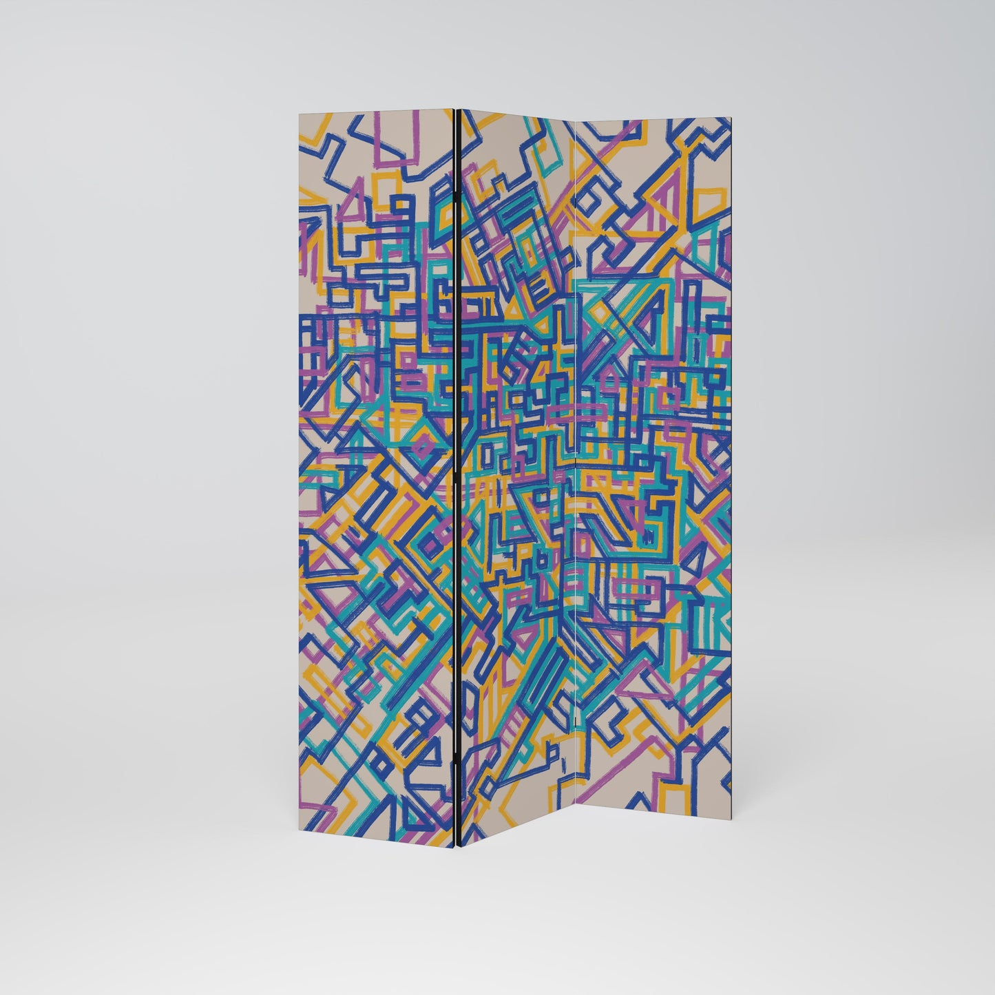 MEMORIES MAP Decorative 3-Panel Room Divider