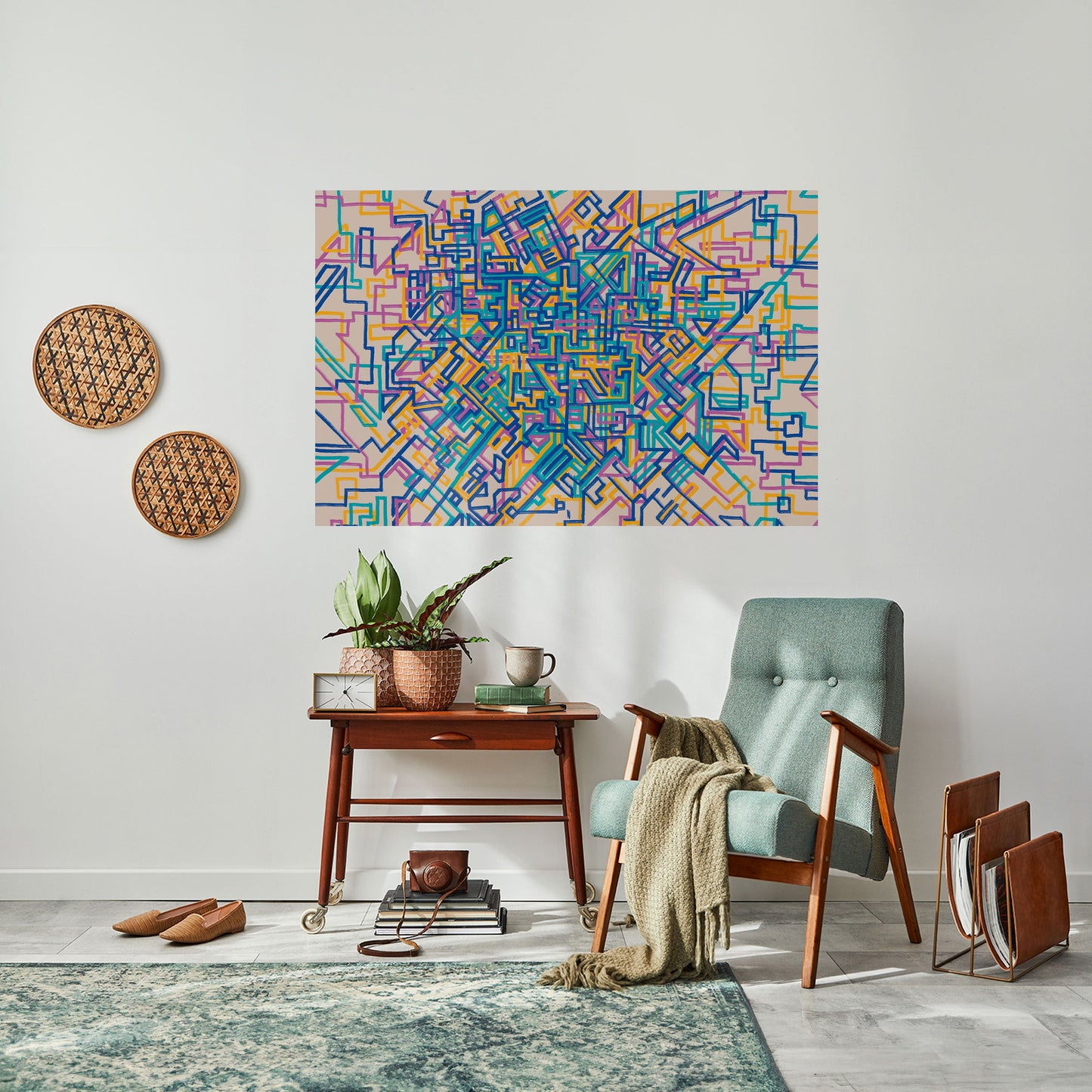 MEMORIES MAP Peel and Stick Horizontal Poster