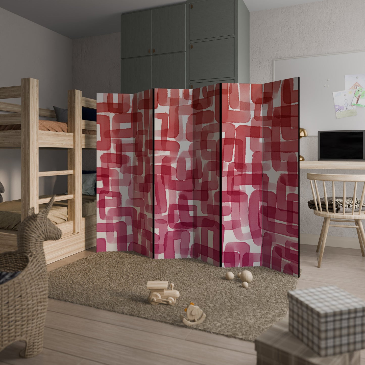 KALEIDOSCOPIC CUBISM Decorative 6-Panel Room Divider