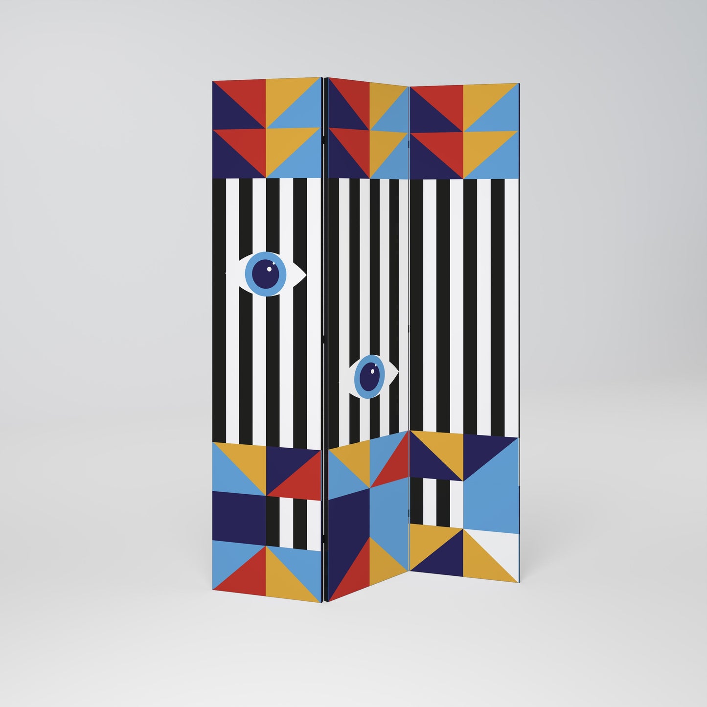ABSTRACTION AND GEOMETRY Decorative 3-Panel Room Divider