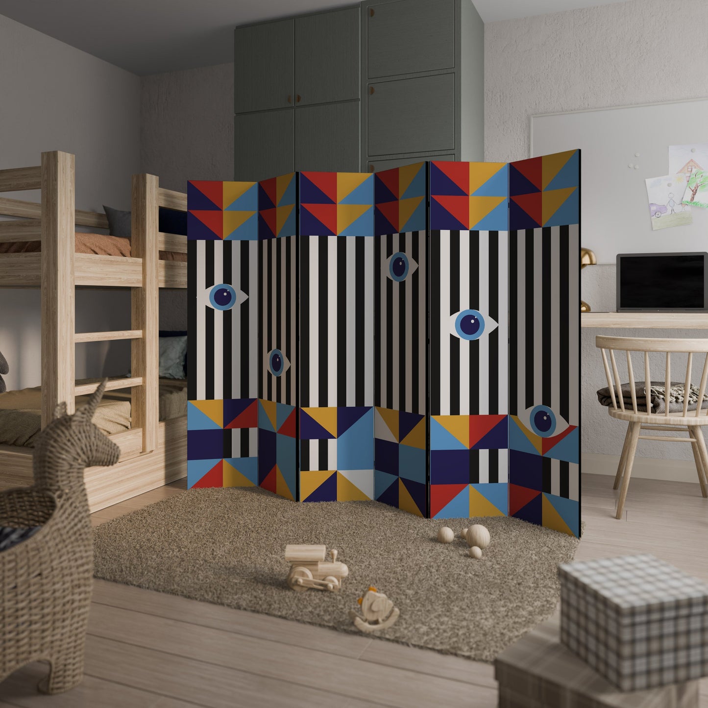 ABSTRACTION AND GEOMETRY Decorative 6-Panel Room Divider