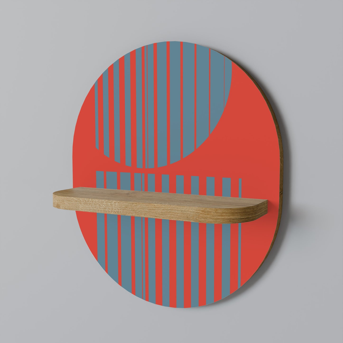 RISING GEOMETRY STARS Oval konsthylla i ekeffekt