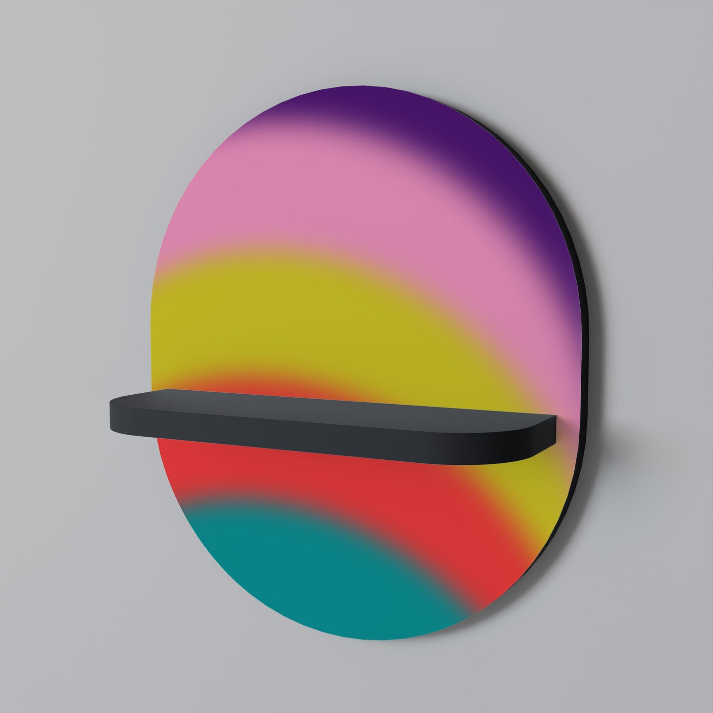 RAINBOW TIME Oval konsthylla i svart finish