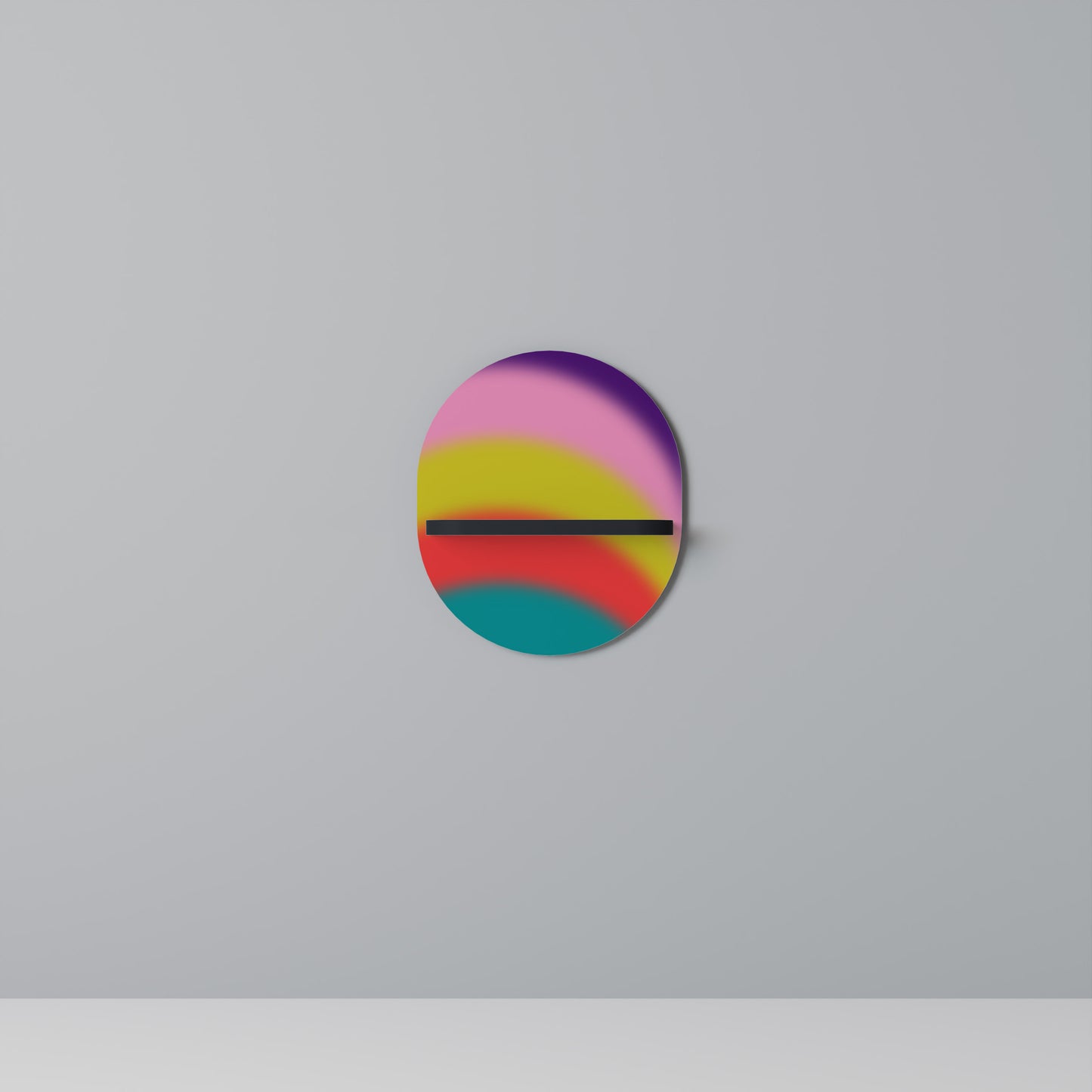 RAINBOW TIME Oval konsthylla i svart finish