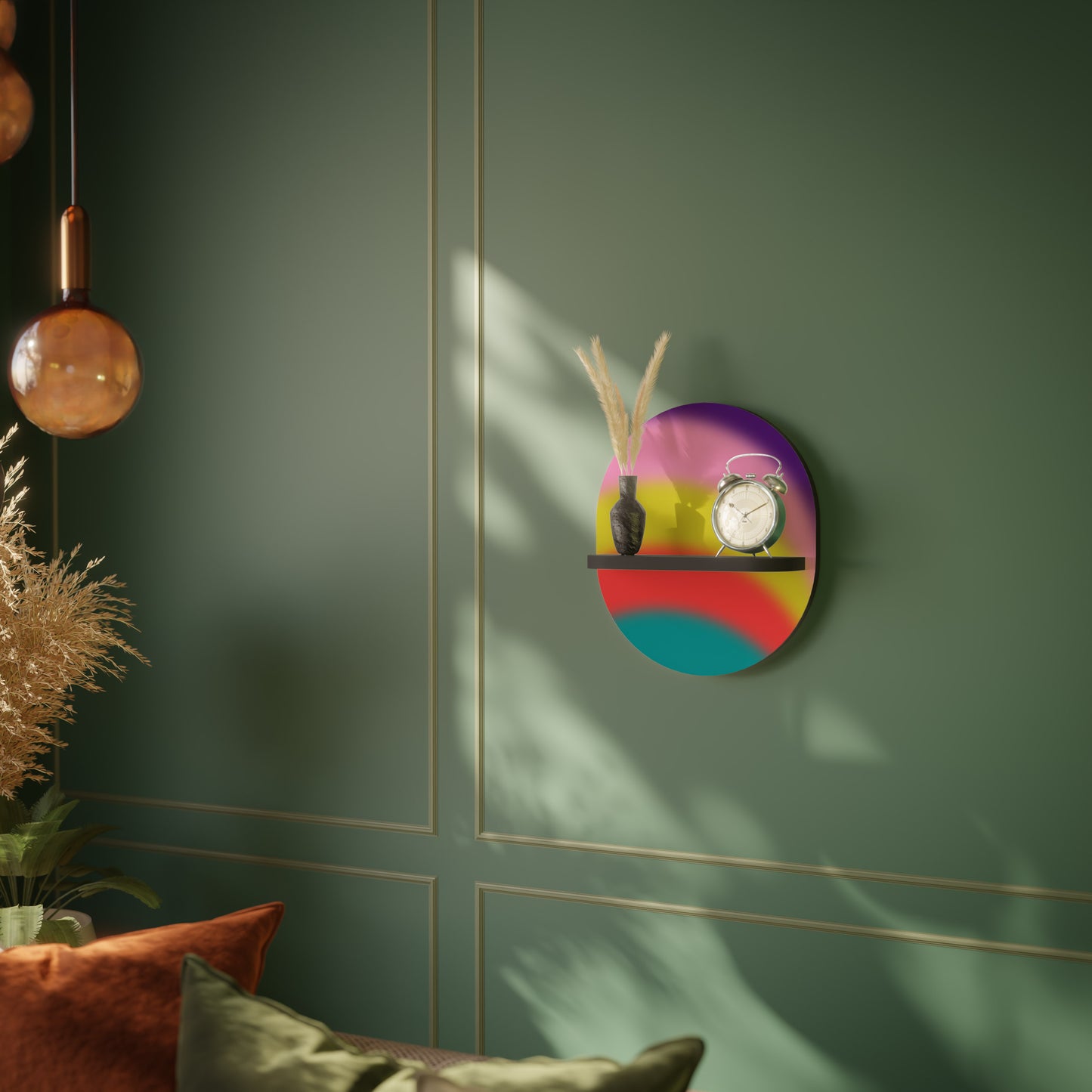 RAINBOW TIME Oval konsthylla i svart finish
