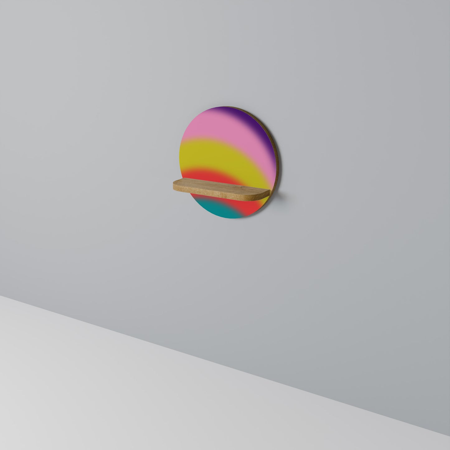 RAINBOW TIME Rund Konsthylla I Ekeffekt