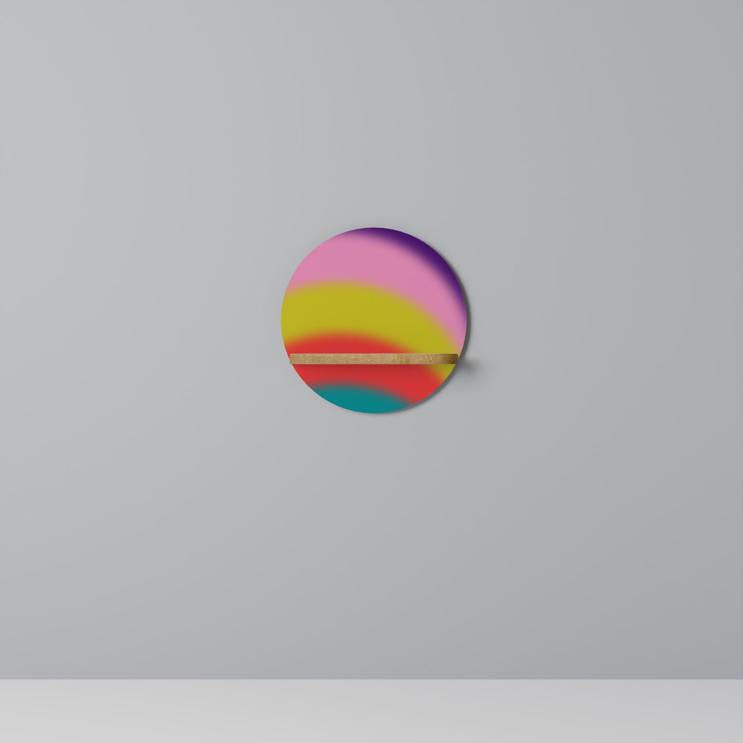 RAINBOW TIME Rund Konsthylla I Ekeffekt