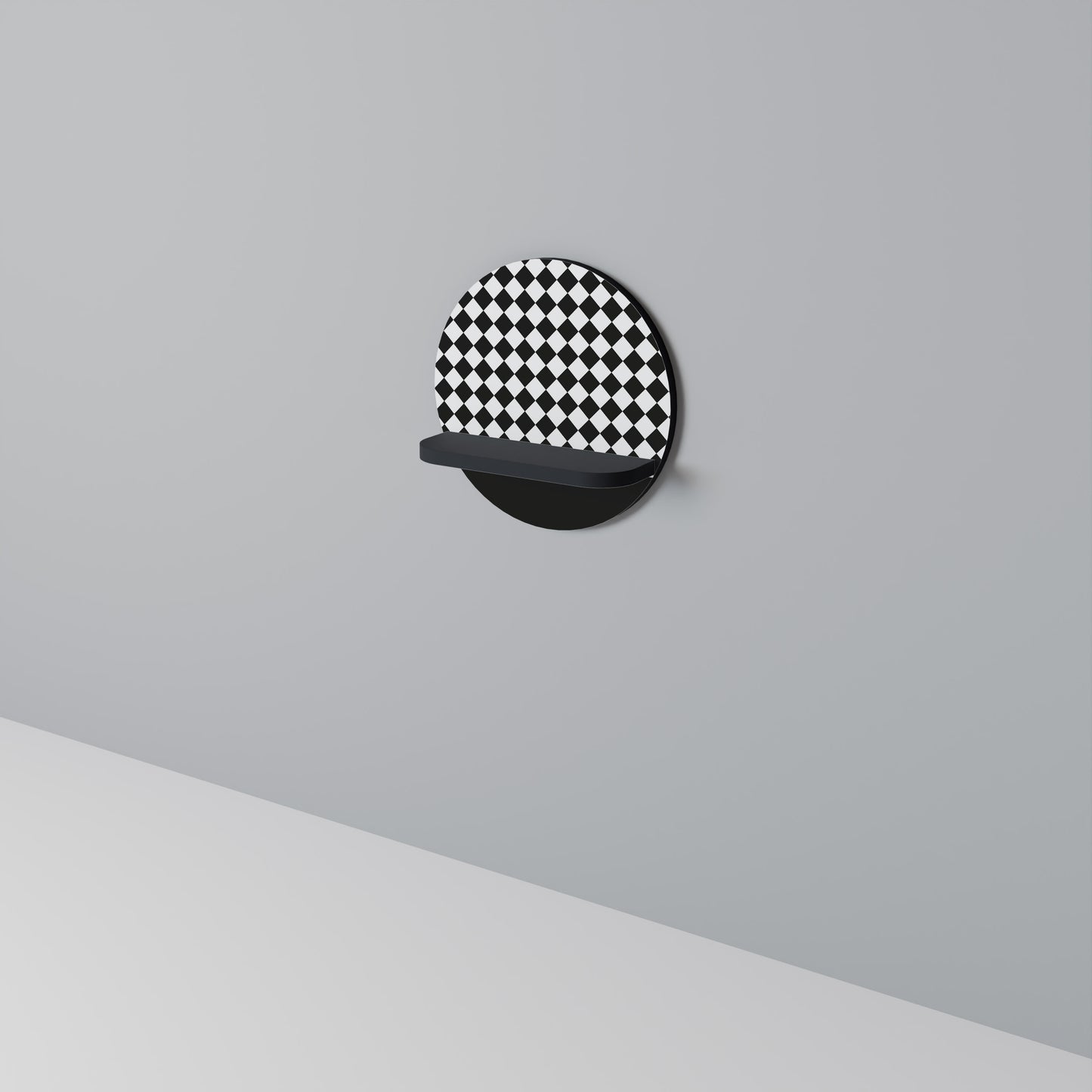 GRIDGEOMETRY Rund konsthylla i svart finish